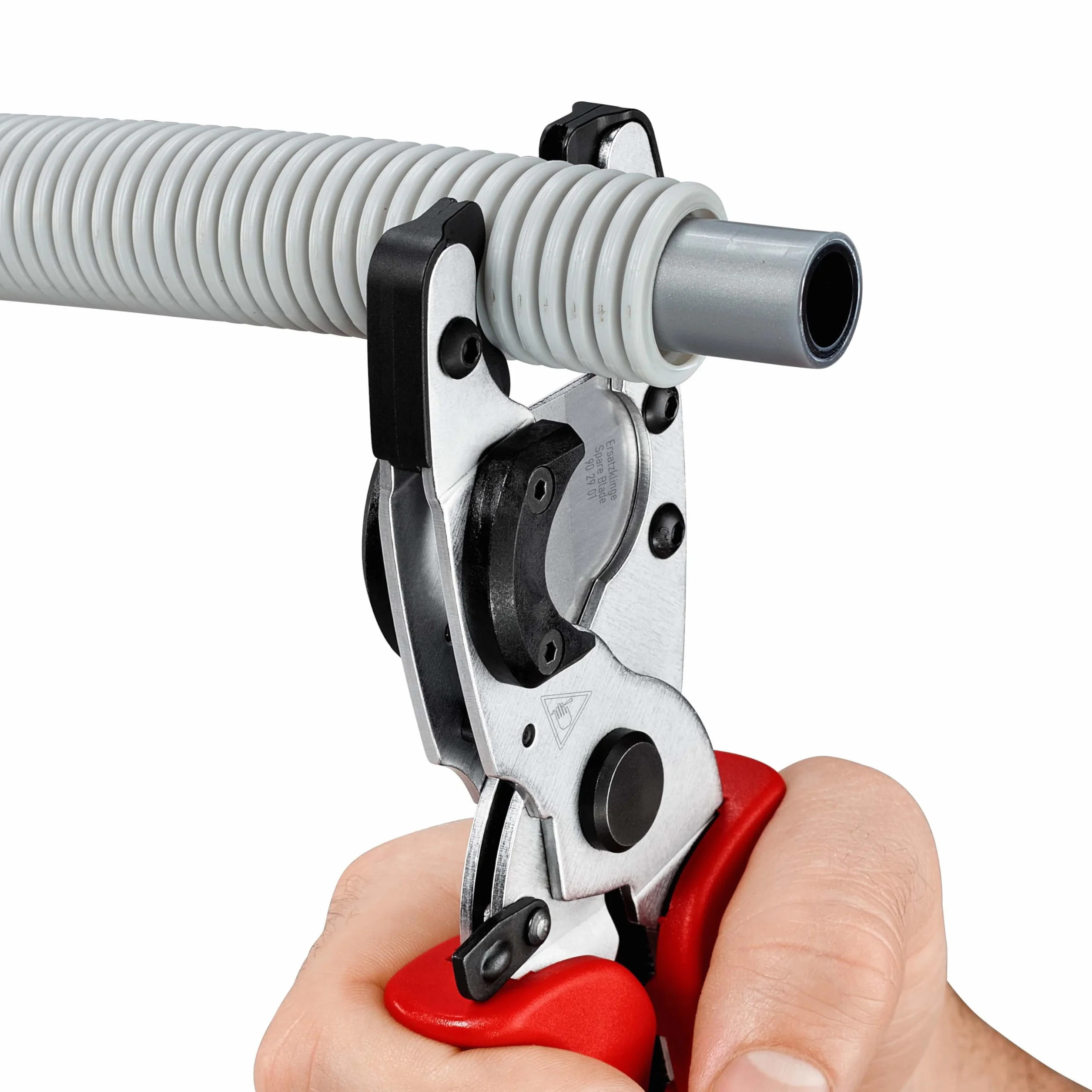 KNIPEX Cortatubos para tubos multicapa y de protección cromado con mangos multicomponente 210 mm, 90 25 20