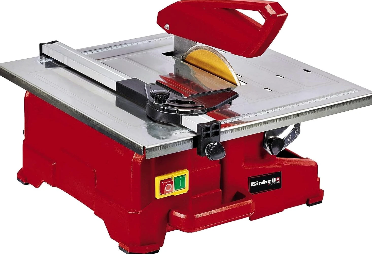 Einhell Cortadora de Azulejos TC-TC 800 (800 W, tope de ángulo ajustable, depósito de agua, guía de corte con escala, empuñadura de transporte, incl. disco de corte de diamante de 180 mm de diámetro)