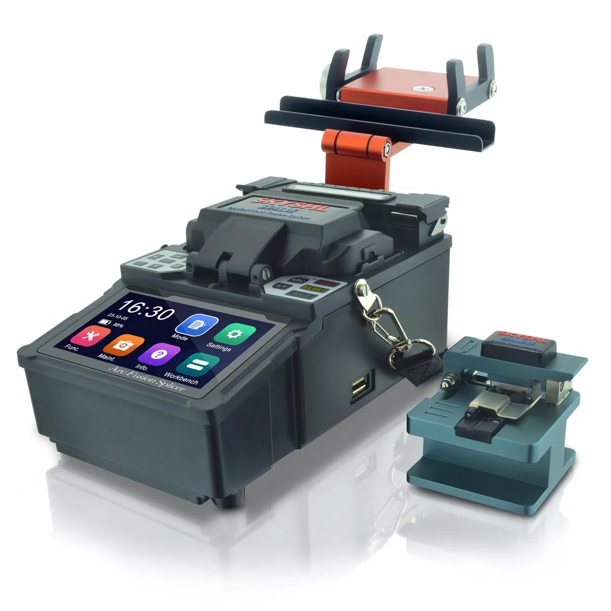 Alineación de Núcleo ARC Fusionadora de Fibra Óptica con 10xElectrodos y Pantalla Táctil de 4,3" Baja Pérdida de Empalme Mini Fusion Splicer Auto Empalmadora de Fibra Óptica -SS411F-511