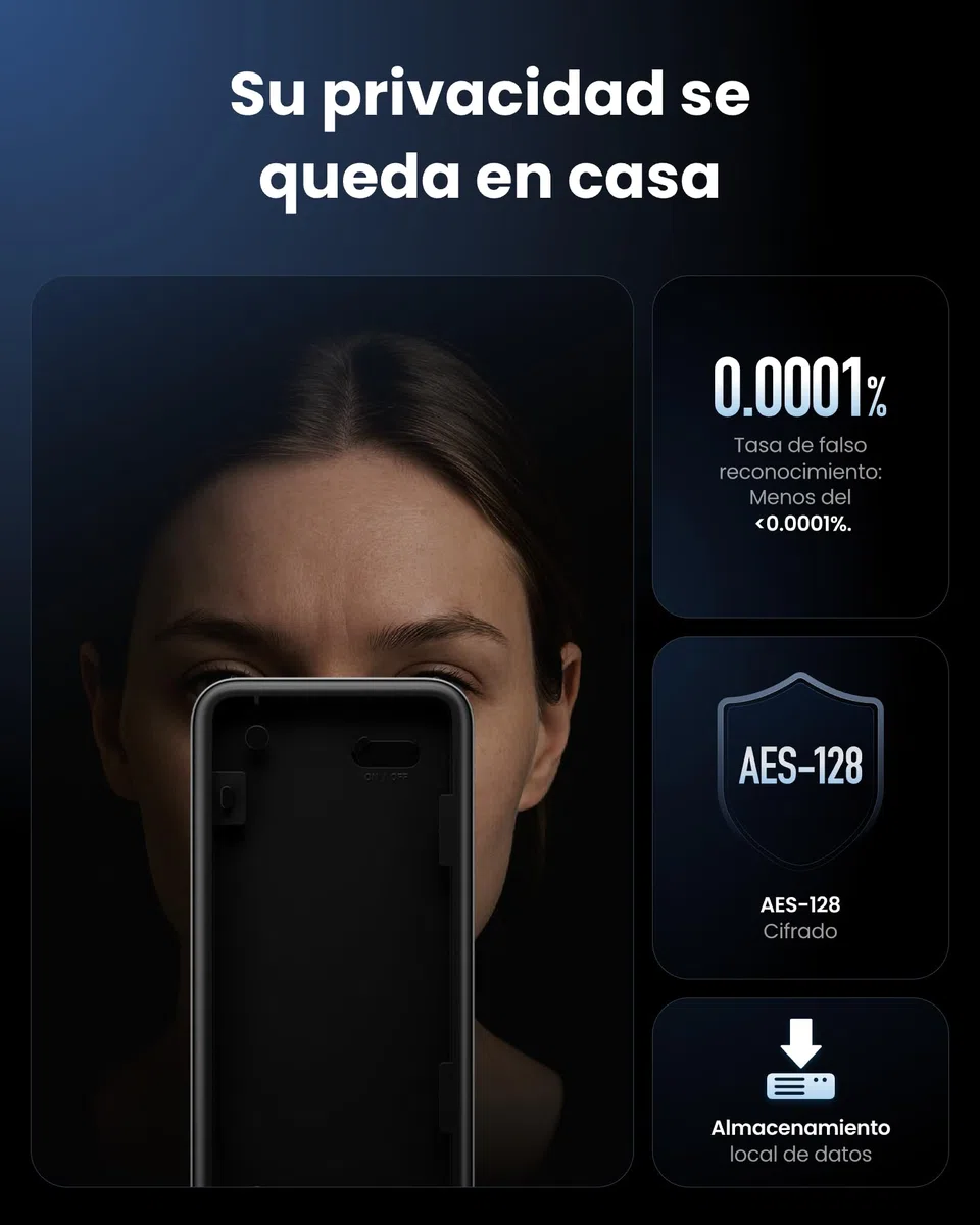 SwitchBot Cerradura Ultra Inteligente con Wi-Fi con Teclado Vision Pro, reconocimiento facial y de la palma en 3D, desbloqueo sin contacto, cilindros de perfil europeo, Matter, Alexa, Google e IFTTT