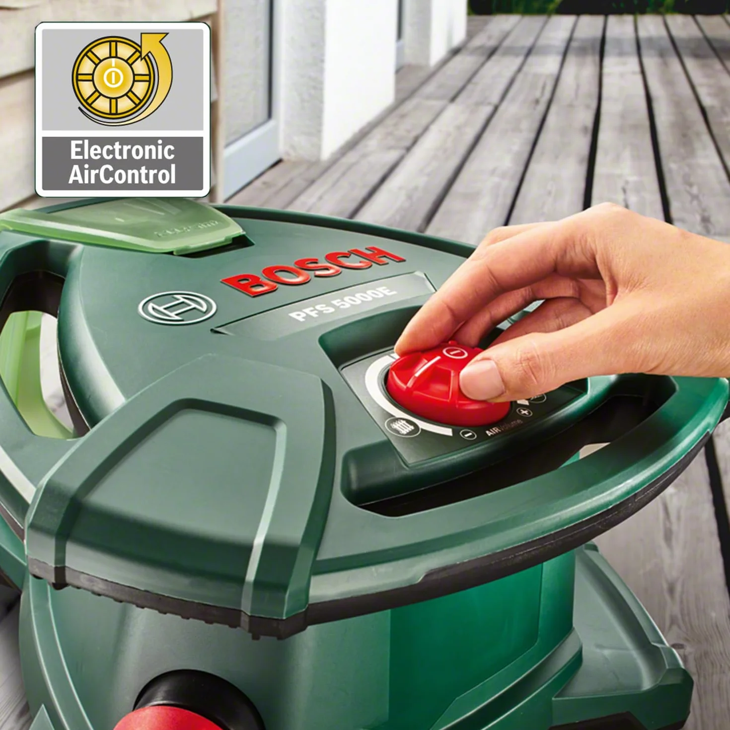 Bosch Sistema de Pulverización de Pintura PFS 5000 E (1200 W, 2X depósitos de Pintura de 1000 ml, boquillas para Pinturas murales, lacas de Colores y lacas incoloras)