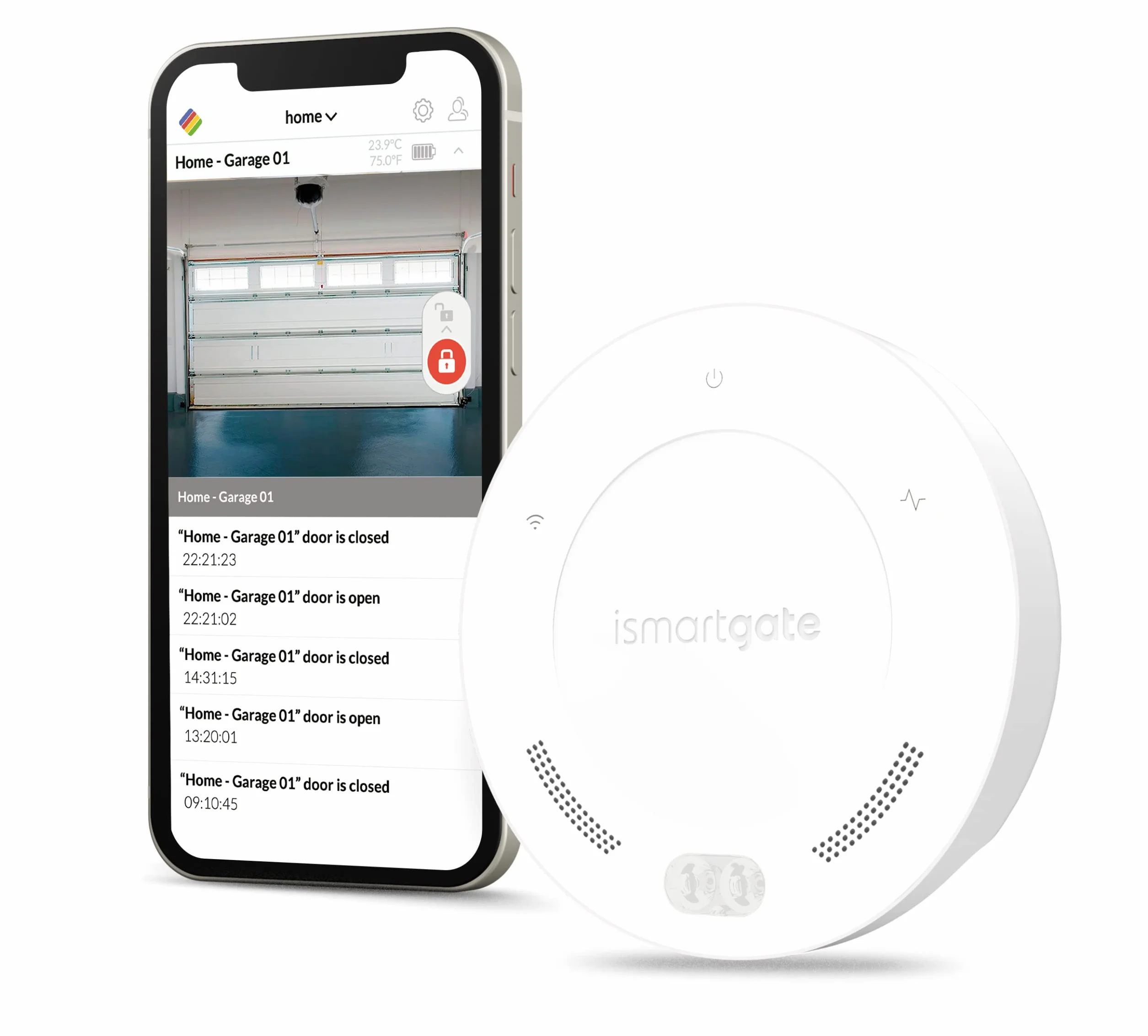 ismartgate Mini abridor Inteligente de Garaje – Mando a Distancia WiFi Universal Compatible con Alexa, Google Home, IFTTT, iPhone, Android, Alerta de Apertura de Puerta Izquierda, Sistemas de