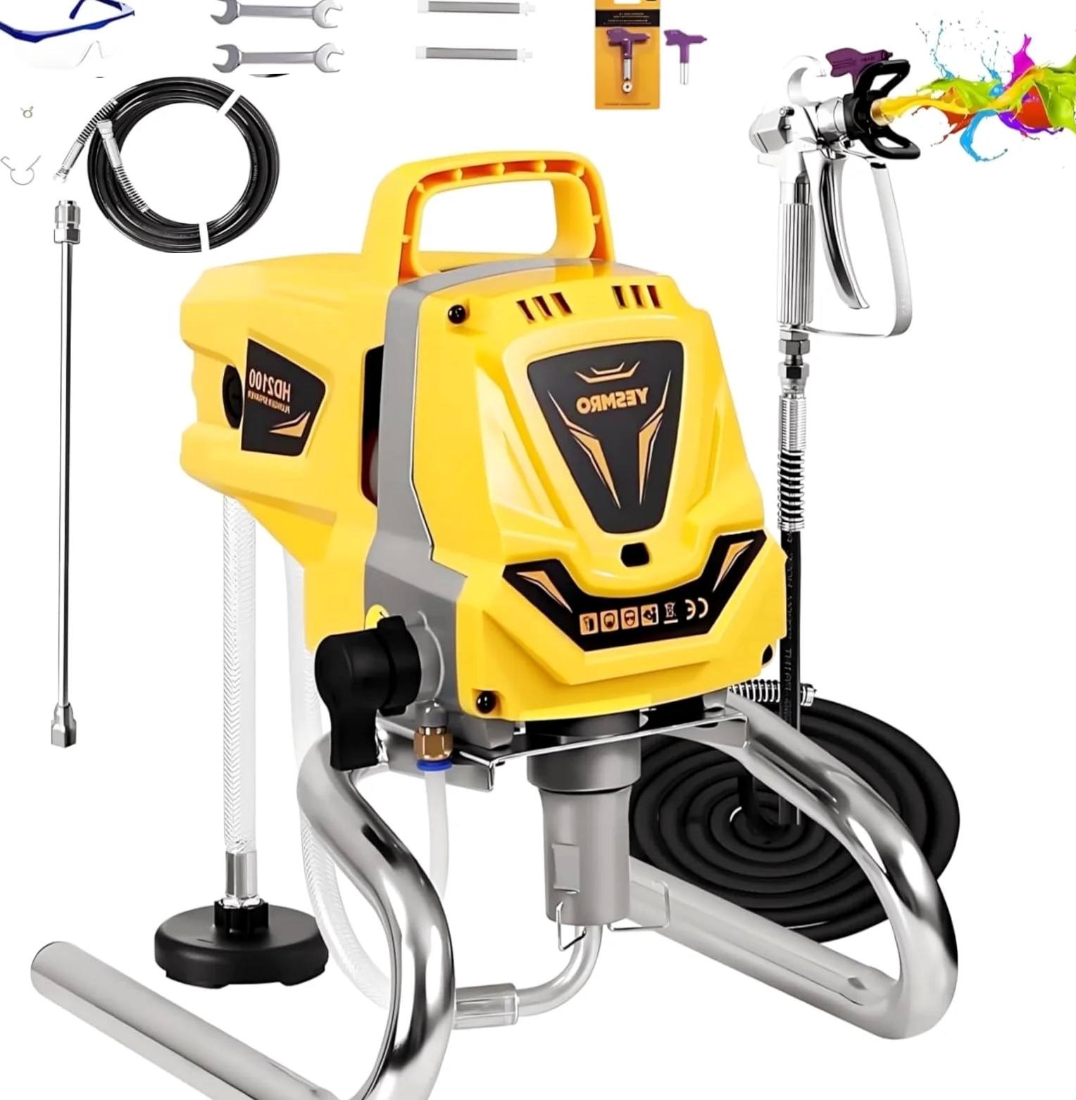 Pulverizador de Pintura sin Aire para Pintar Casas,máquina de Pintura eléctrica de Alta eficiencia, sin Necesidad de diluir, para cercas Exteriores de Casas (Pulverizador de Pintura sin Aire)