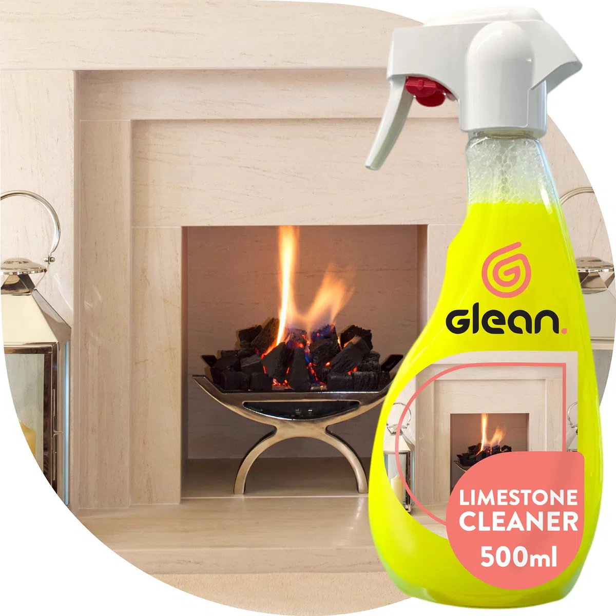 GLEAN Limpiador de Piedra Caliza en Spray - Limpia Manchas de Hollín, Humo, Grasa y Alquitrán 500 ml (Paquete de 1)