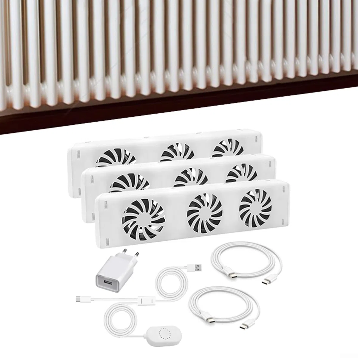 HpLive Ventilador para radiador, radiador para el hogar, magnético, con 3 ventiladores mejorados, calefacción y ahorro de energía (kit de extensión)