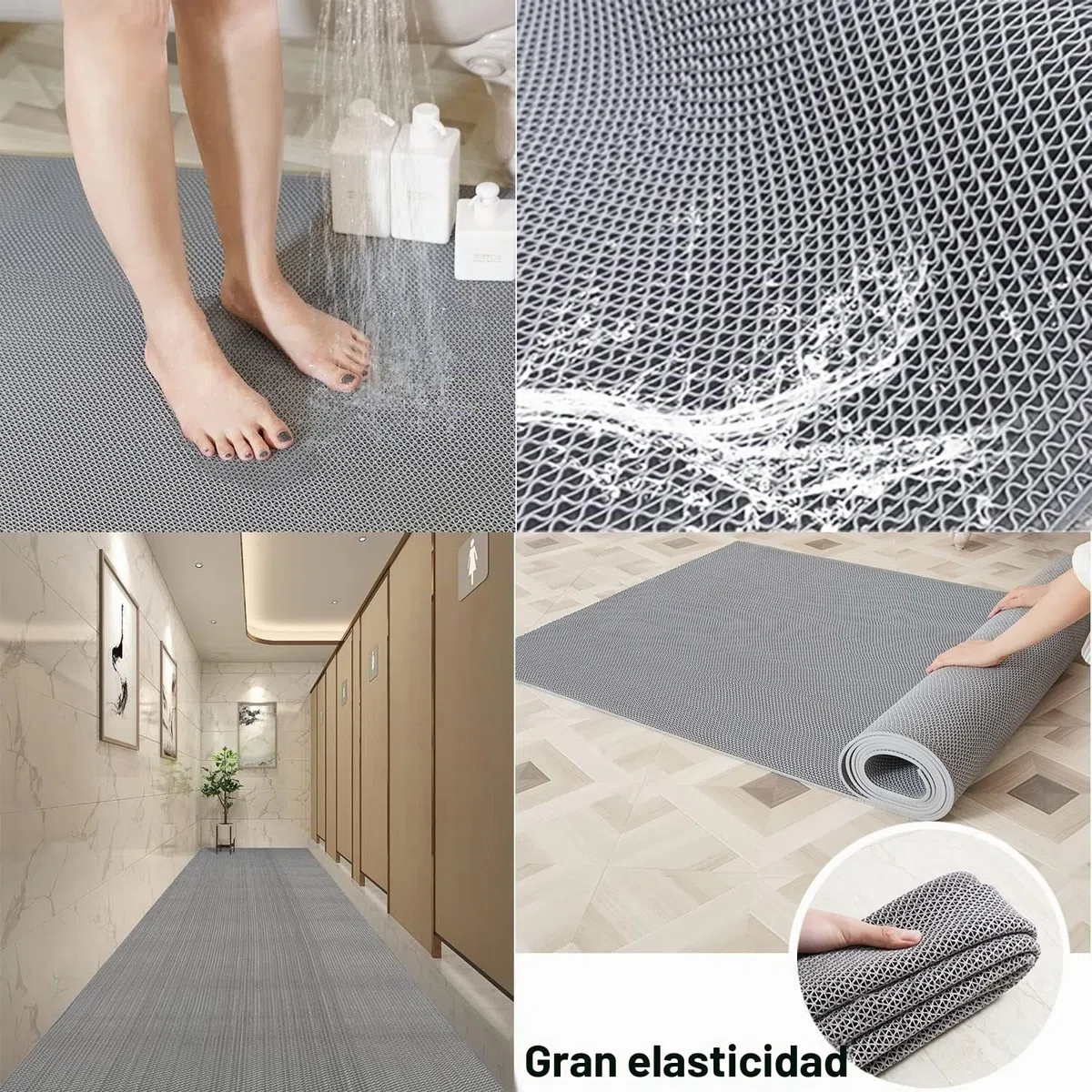 BWKJMY Tapete de drenaje antideslizante para el suelo de 3x10 pies de grosor, para garaje, piscinas, restaurantes, bares de baño, patio, exterior, interior, tapete impermeable, tapete de goma gris