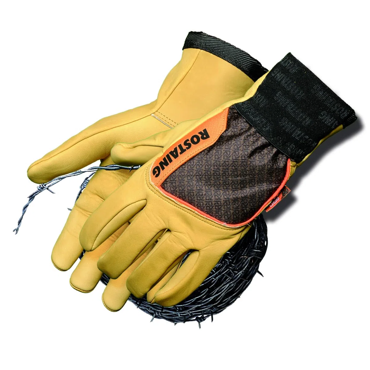 Guantes ROSTAING Cloture - Par de Guantes de Cuero antiperforación para Trabajos Pesados - Jardinería y Bricolaje - Instalación y manipulación de Alambre de espino - Protección contra zarzas