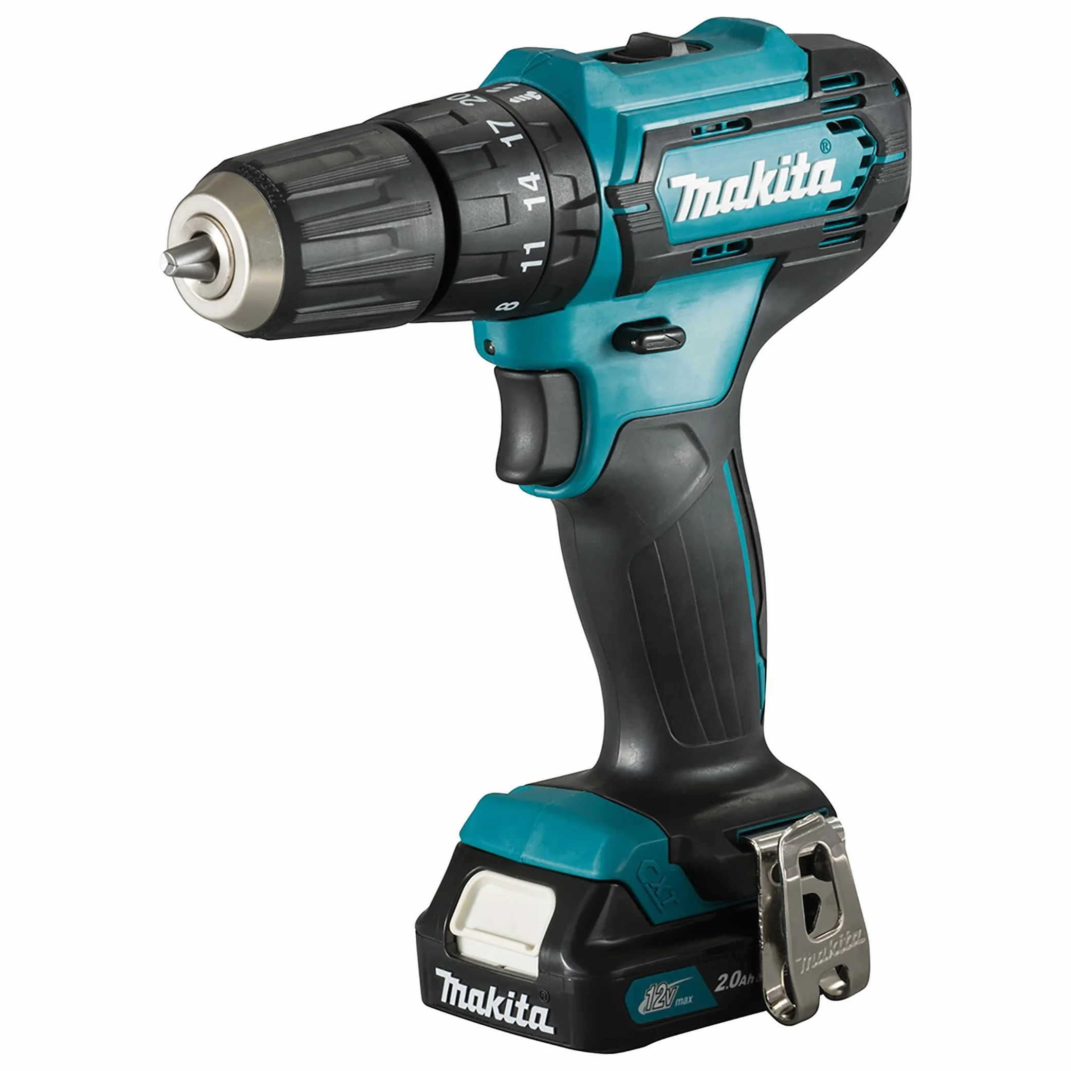 Makita HP333DSAX1 Taladro atornillador inalámbrico 12 V máx. / 2,0 Ah, 2 baterías y cargador en maletín de transporte