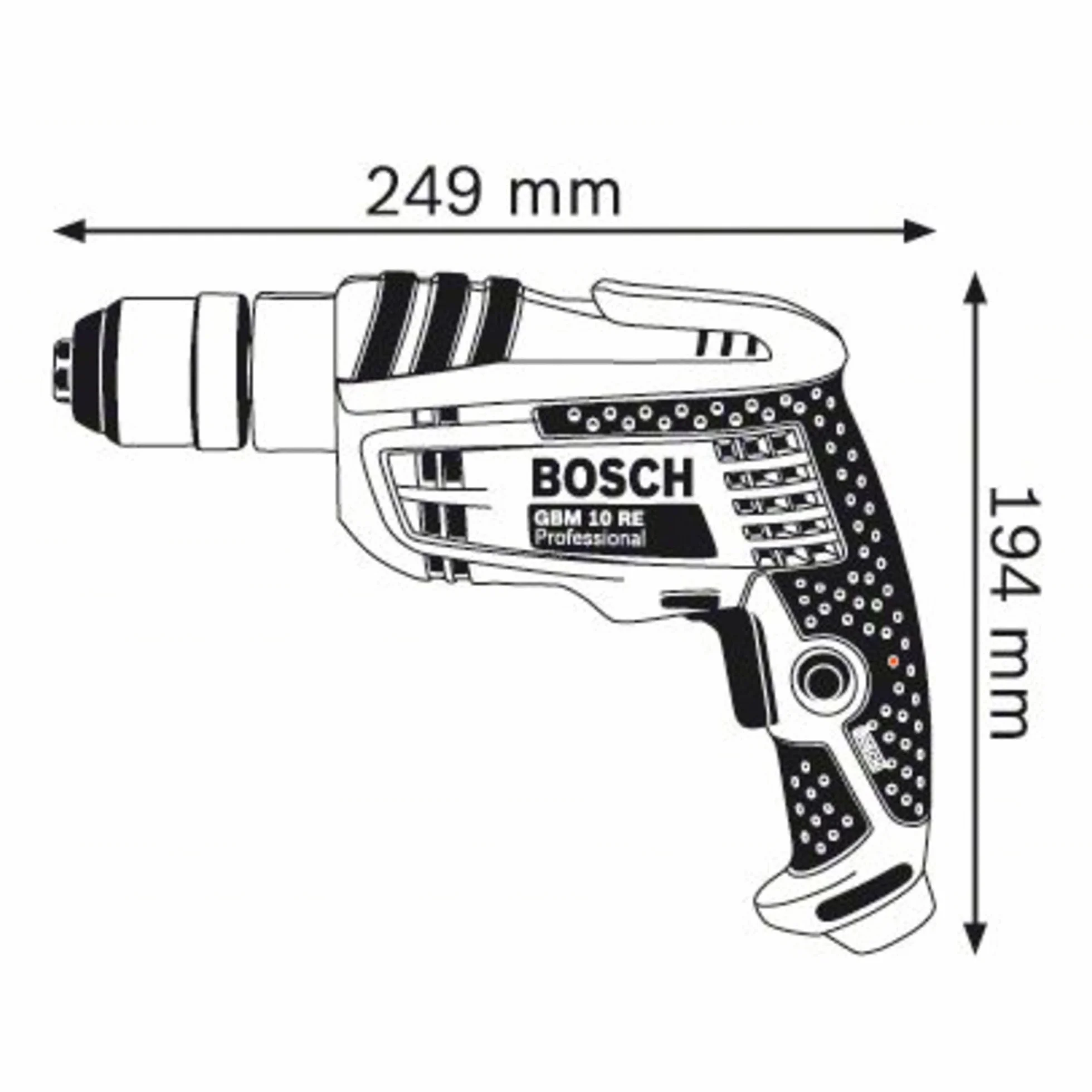 Bosch Professional taladro GBM 10 RE (incl. portabrocas intercambiable)