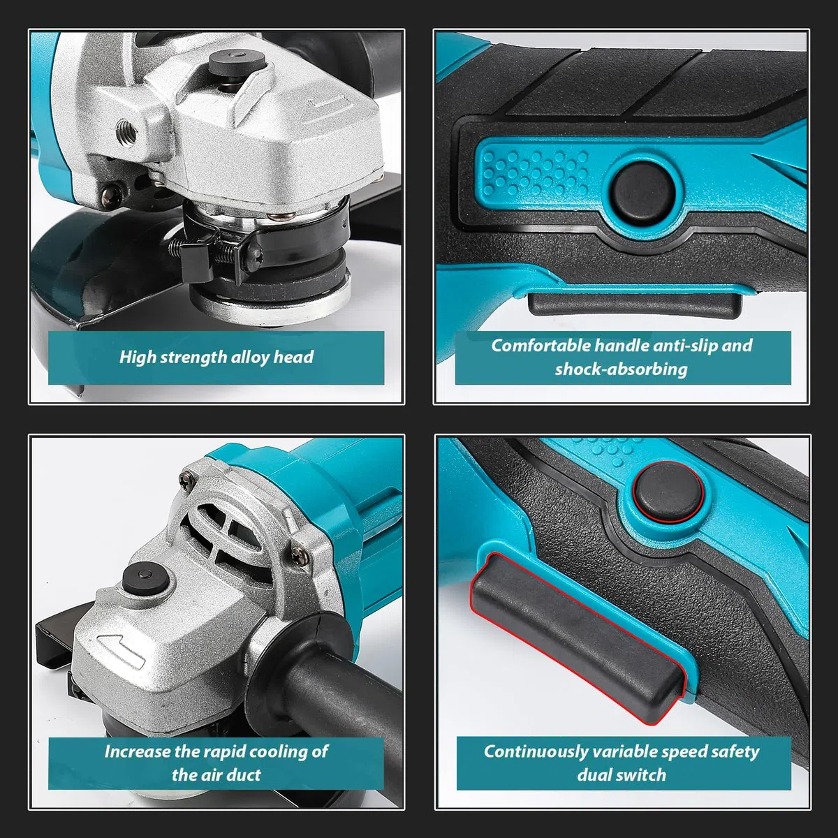 Amoladora angular con batería de 21 V, con 2 baterías de 4,0 Ah, velocidad de ralentí 13000 rpm, lijadora flexible con batería de 125 mm, 3 velocidades, sin escobillas, para lijar, cortar y pulir