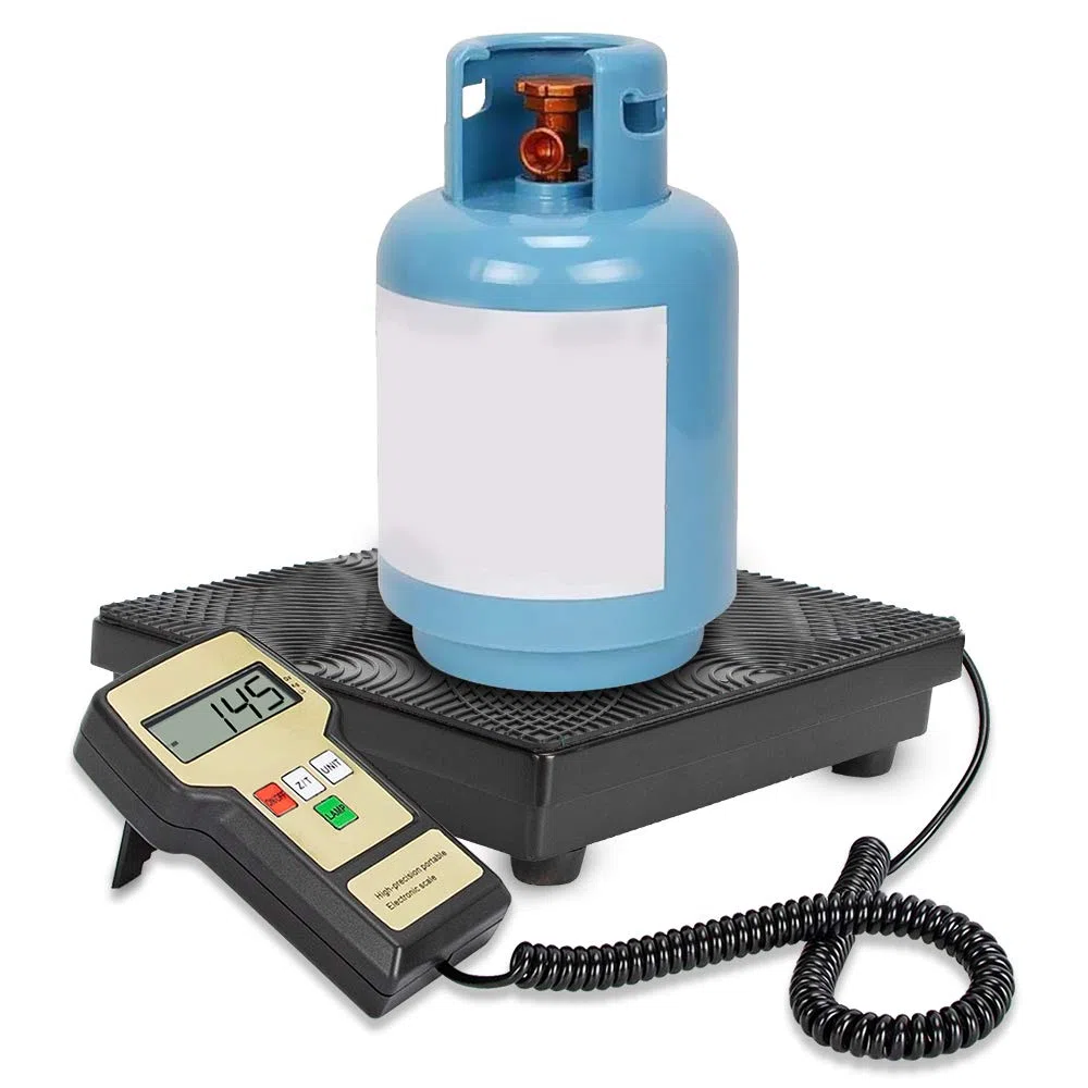 Báscula Electrónica De Refrigerante 100KG Inalámbrica De Carga Para Hvac Caja Portátil Con Cable Remoto Portátil, Estuche de transporte incluido，apta para la carga y el reciclaje de R32 y R454B