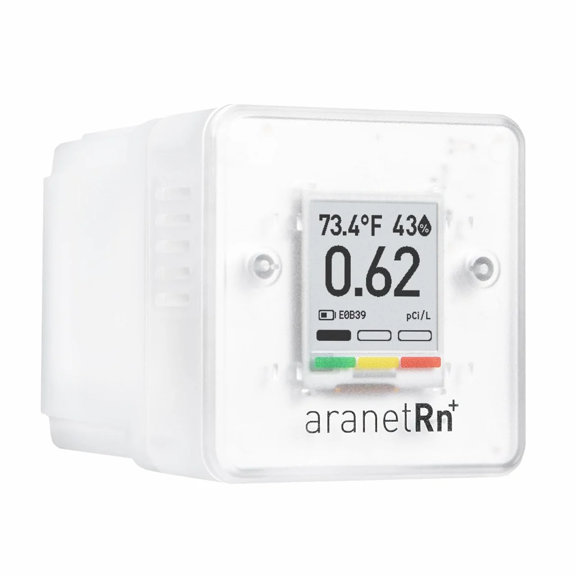 SAF Aranet - Detector de radón para el hogar: medición de 10 Minutos, Temperatura, Humedad Relativa, presión, Pantalla de Tinta electrónica, batería de 7 años, portátil con aplicación Gratuita