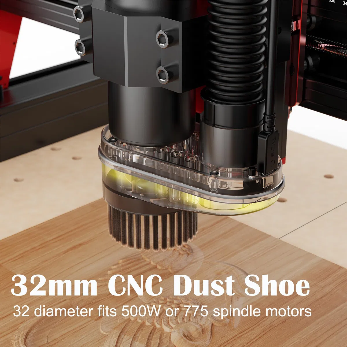 Twotrees M1 Extracción de polvo para fresadora CNC, sistema de filtro de aire con succión potente (6000 Pa), gran sistema de recogida de polvo de 2,8 litros, kit CNC, compatible con la serie CNC