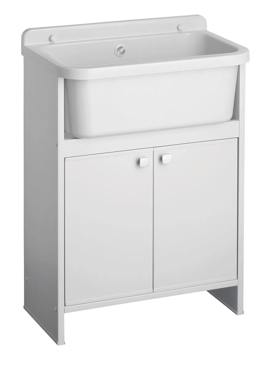 Negrari 5001PKC - Lavadero ahorra espacio, blanco, 55 x 35 x 78 cm