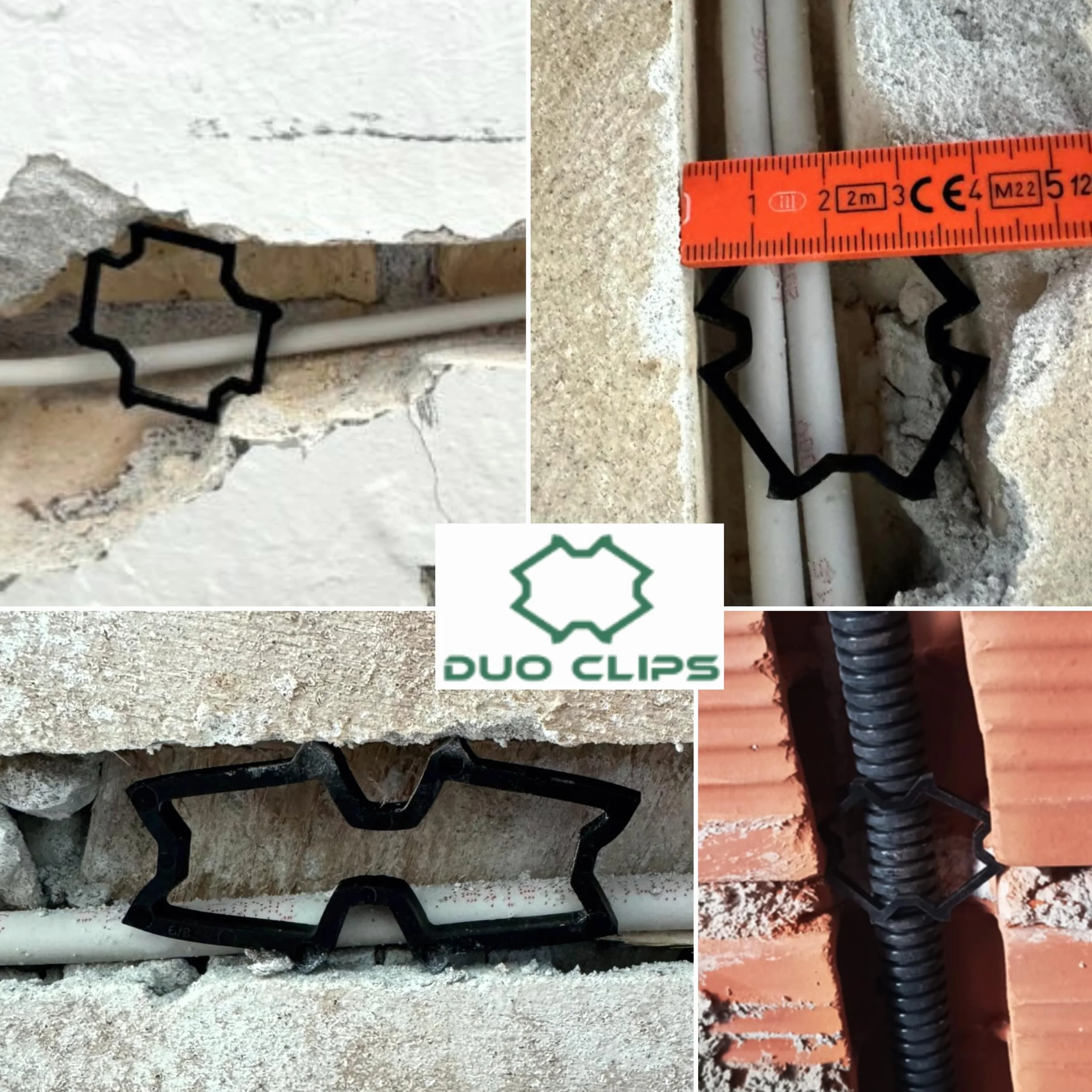 DUO CLIPS 100x Universal 22–50 mm Sujeta Cables | Clip para cables, Fijación de cables, Clip para cables, Soporte para conductos y tuberías﻿ (100)