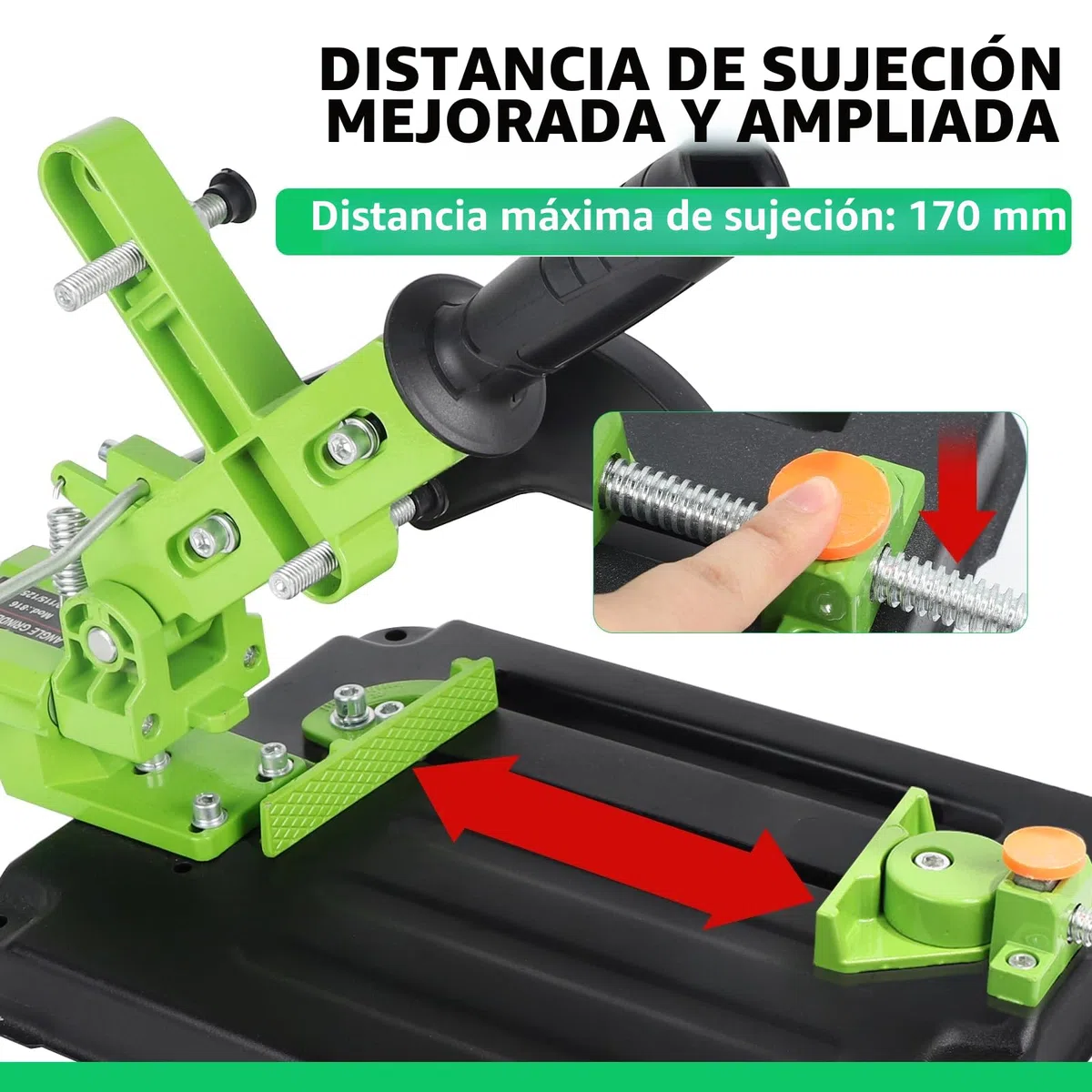 SWAWIS Amoladora angular, soporte para amoladora angular, accesorio para amoladora angular 100/115/125, multifuncional de escritorio, barra de tracción para soporte