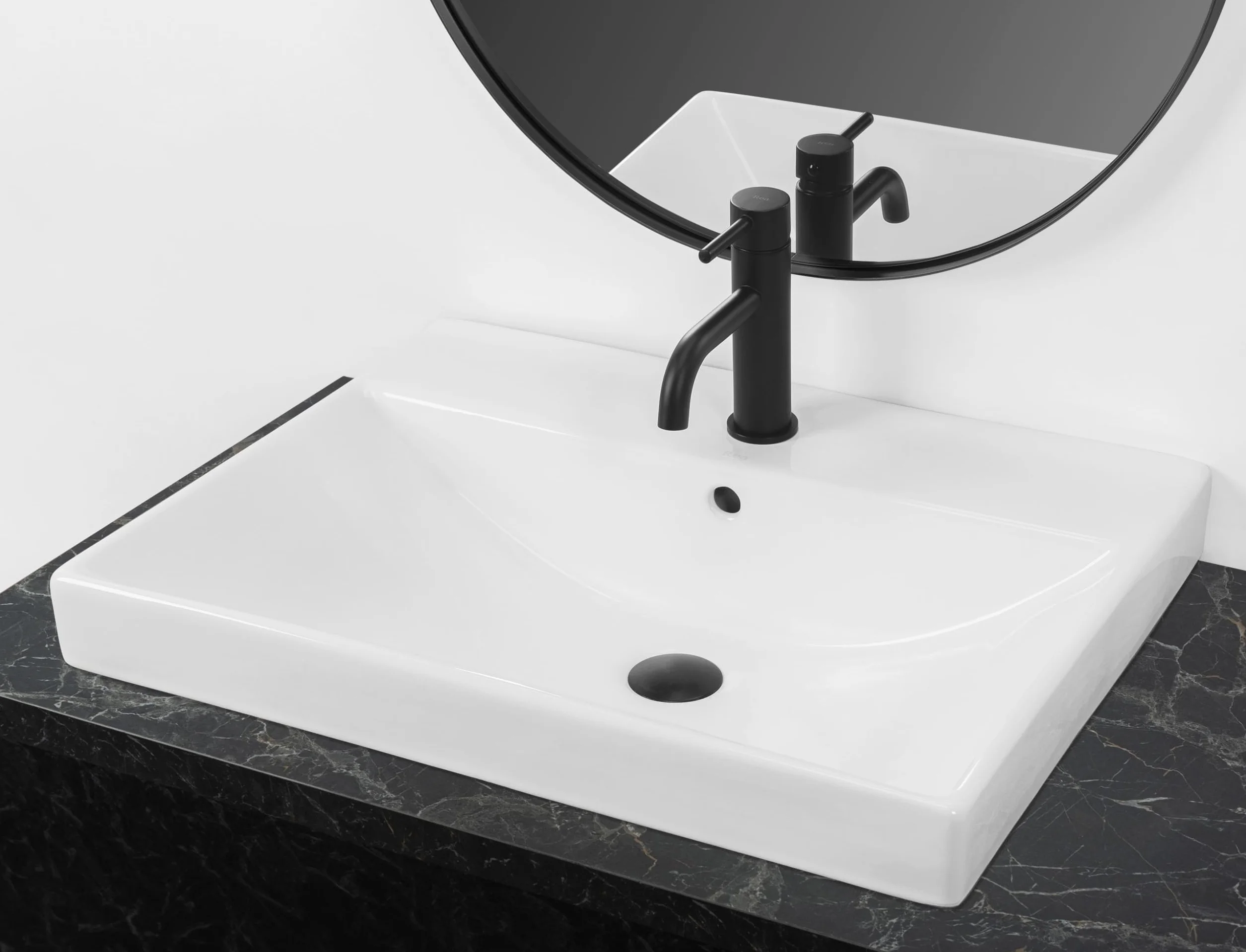 Rea U3326, Lavabo empotrado MANDY, White