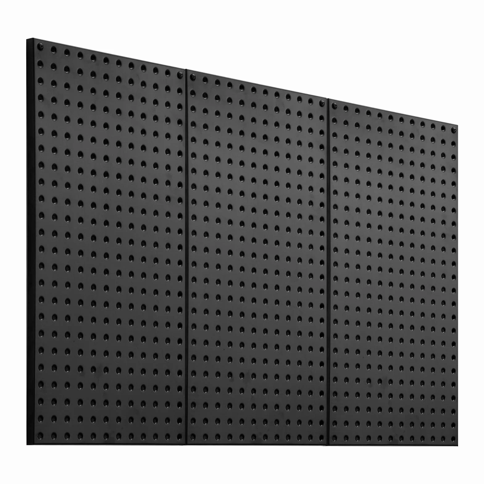 VEVOR Paneles Perforados de Metal 609,6 x 304,8 x 19 mm 3 Paneles, Organizador de Pared de Acero, Negro