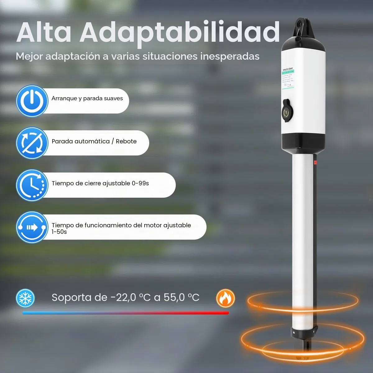 Accionamiento de puerta batiente para puerta de una sola hoja de carga pesada, accionamiento automático de puerta giratorio, juego de abridor de puerta, longitud máxima de 5,5 m o peso de la