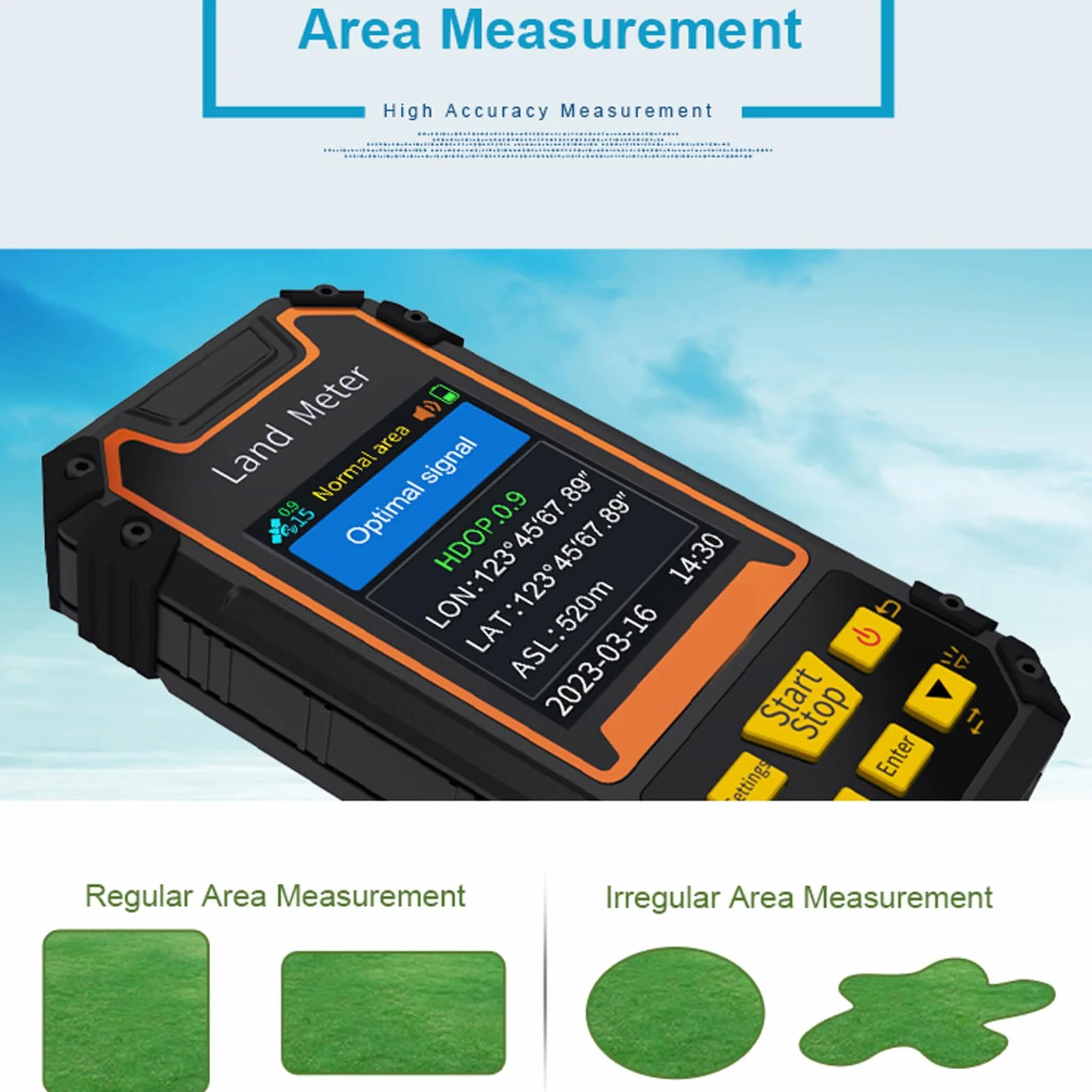 Medidor de Terreno, Receptor GNSS Profesional Máquina Topográfica GPS Soporta área Distancia Medición de Pendiente en el Aire Mini Instrumento de Medición Topográfico de Mano
