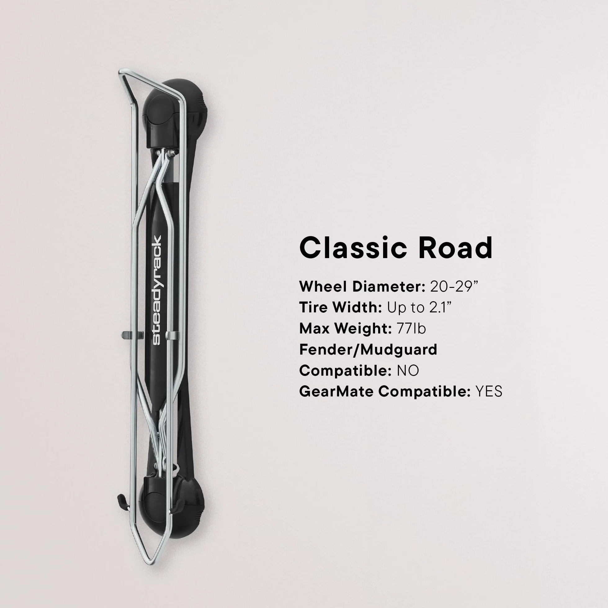 Steadyrack Soporte de Bicicletas – Classic Soporte de Bicicletas – Colgador de Bicicleta Pared como Solución de Almacenamiento para el Hogar, Garaje o Aparcamiento de Bicicletas