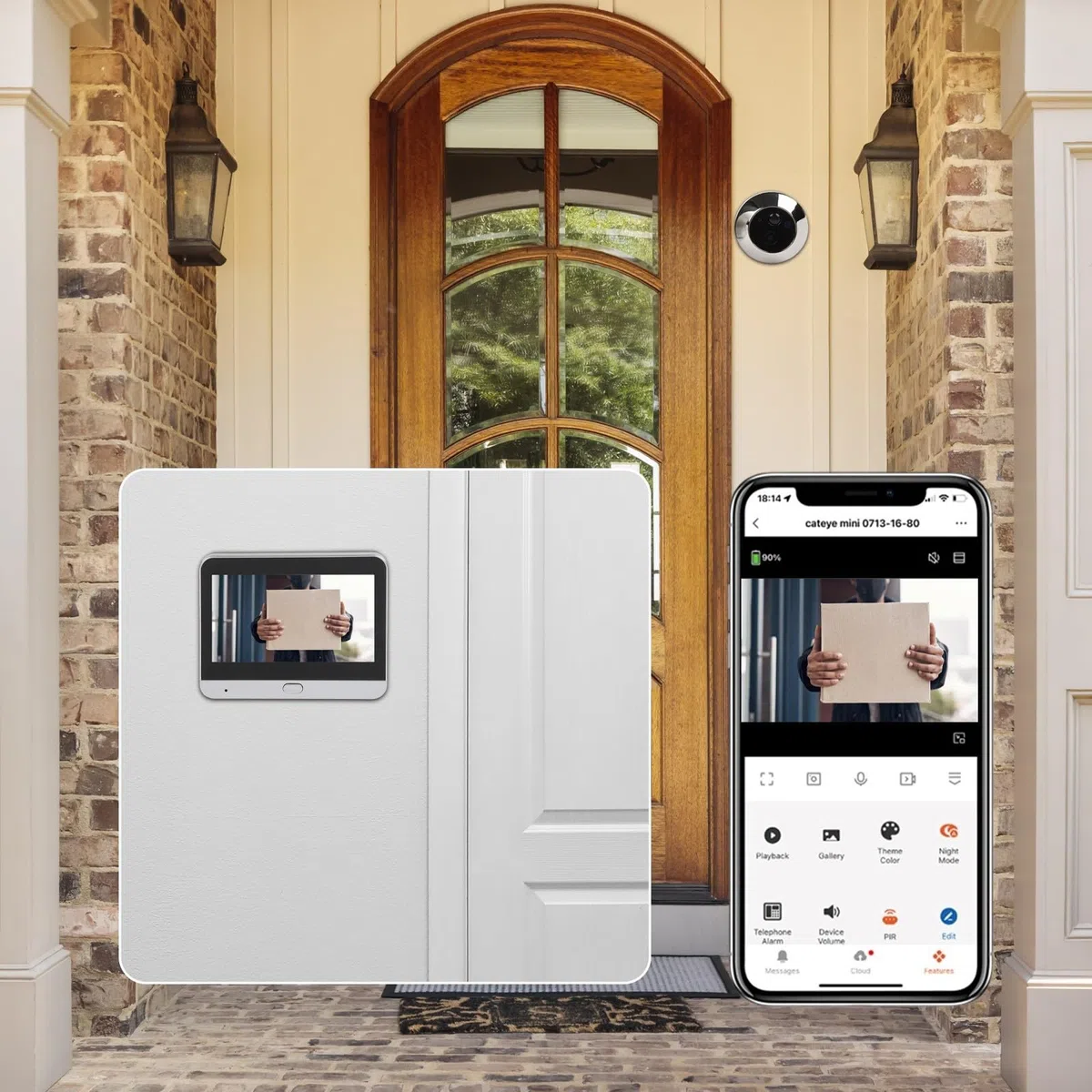 RemixAst - Cámara inteligente para mirilla de puerta con pantalla LCD, videoportero HD 1080P, cámara de seguridad inalámbrica wifi, visión nocturna, sensor de movimiento, para apartamentos y viviendas
