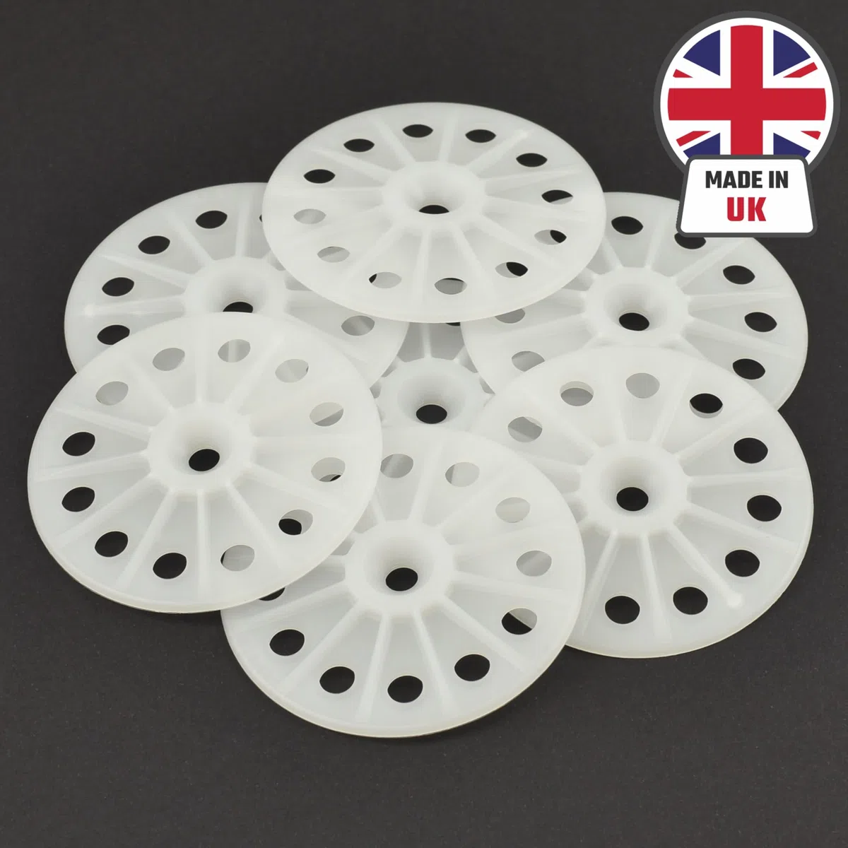 (100 PCS) Polipropileno Fijación Arandelas 60 mm para EPS, XPS, Rockwool, Fibra de Vidrio, Suave Juntas de Aislamiento
