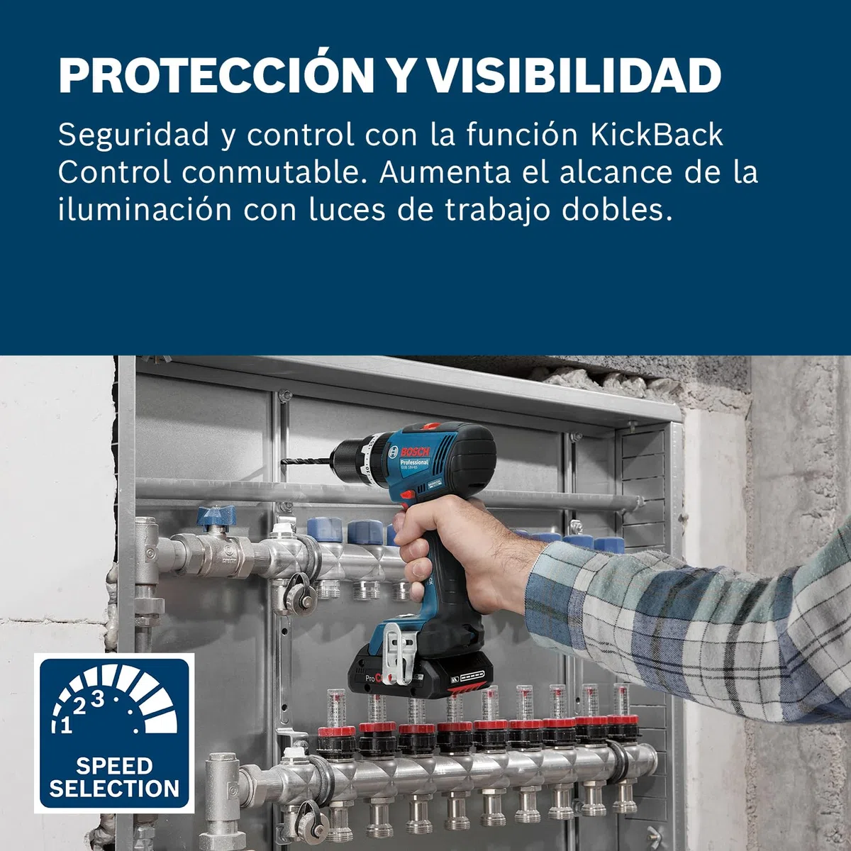 Bosch Professional 18V System atornillador a batería GSB 18V-65 (motor Brushless sin escobillas, longitud del cabezal 175, sin batería/cargador)