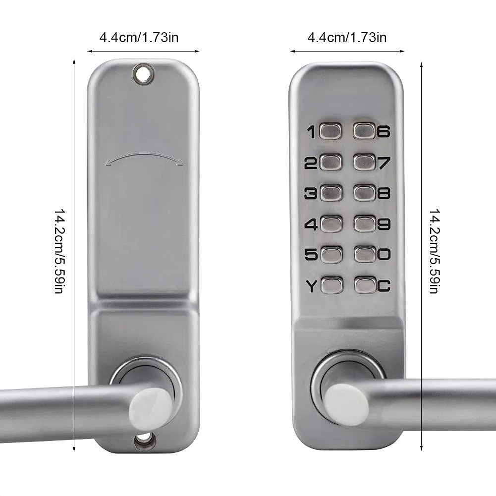 FTVOGUE Aleación de Zinc Dígito Teclado Cerradura de la Puerta Manija de la Puerta de la Mano Derecha Contraseña Cerradura codificada de Seguridad para la Oficina Hogar