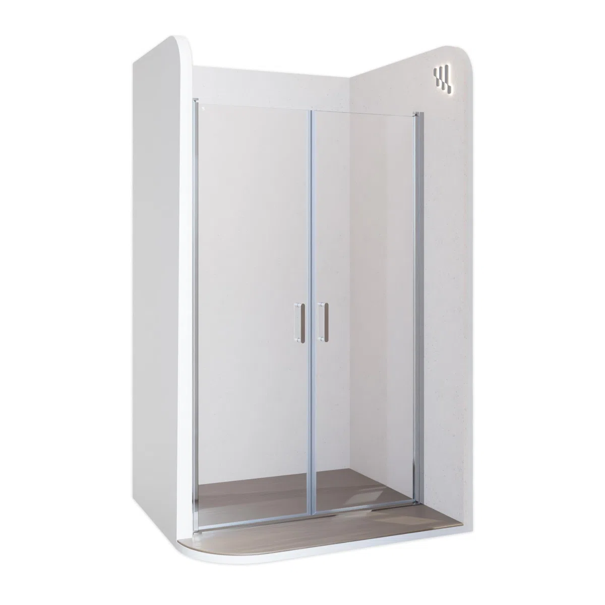 Mampara de ducha 97x190 cm rango de ajuste de 97-100 cm, altura: 190 cm, vidrio de seguridad ESG con nano transparente de 6 mm con perfiles de aluminio - AC