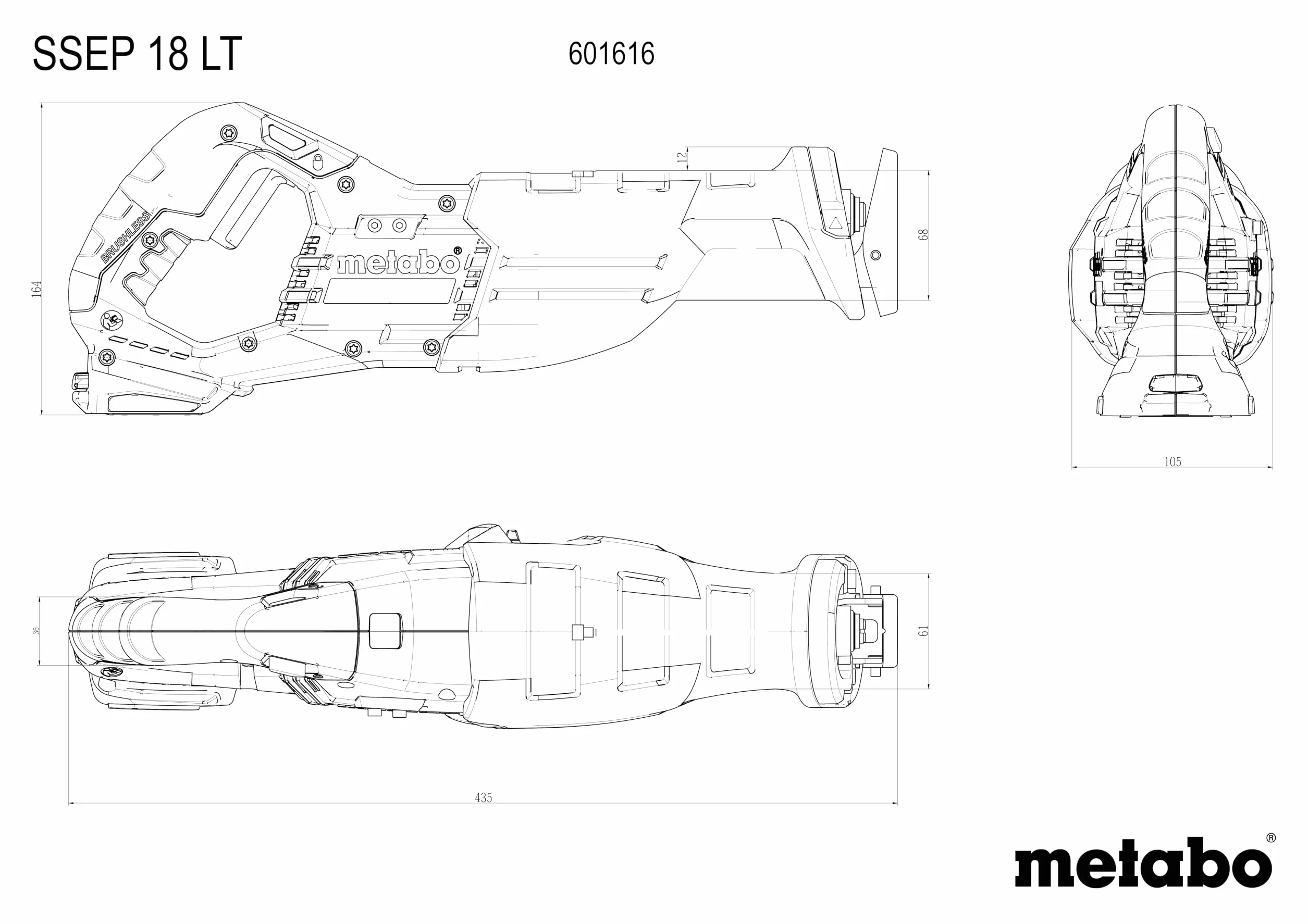 Metabo SSEP 18 LT Sierra reciprocante Alimentado por pilas/cargador, Sin cargador 18 V