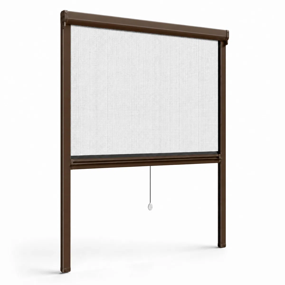LEIVESTE - Mosquitera enrollable reducible para ventanas, montaje fácil y rápido, red de fibra de vidrio, estructura de aluminio, varios tamaños y colores, color marrón, 140 x 160 cm