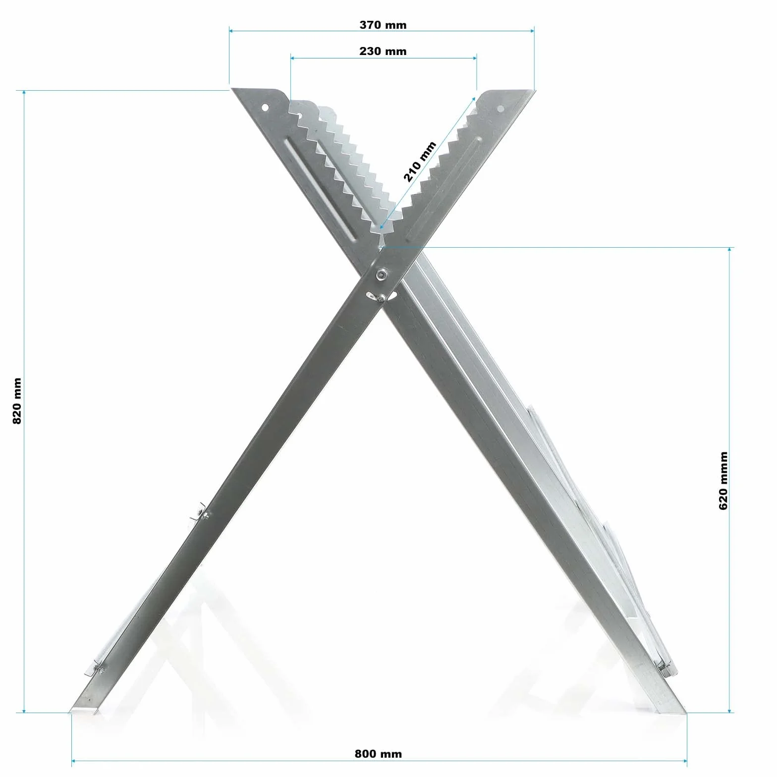Wiltec Caballete de sierra plegable 3 soportes galvanizado troncos motosierra cortar leña 100 kg