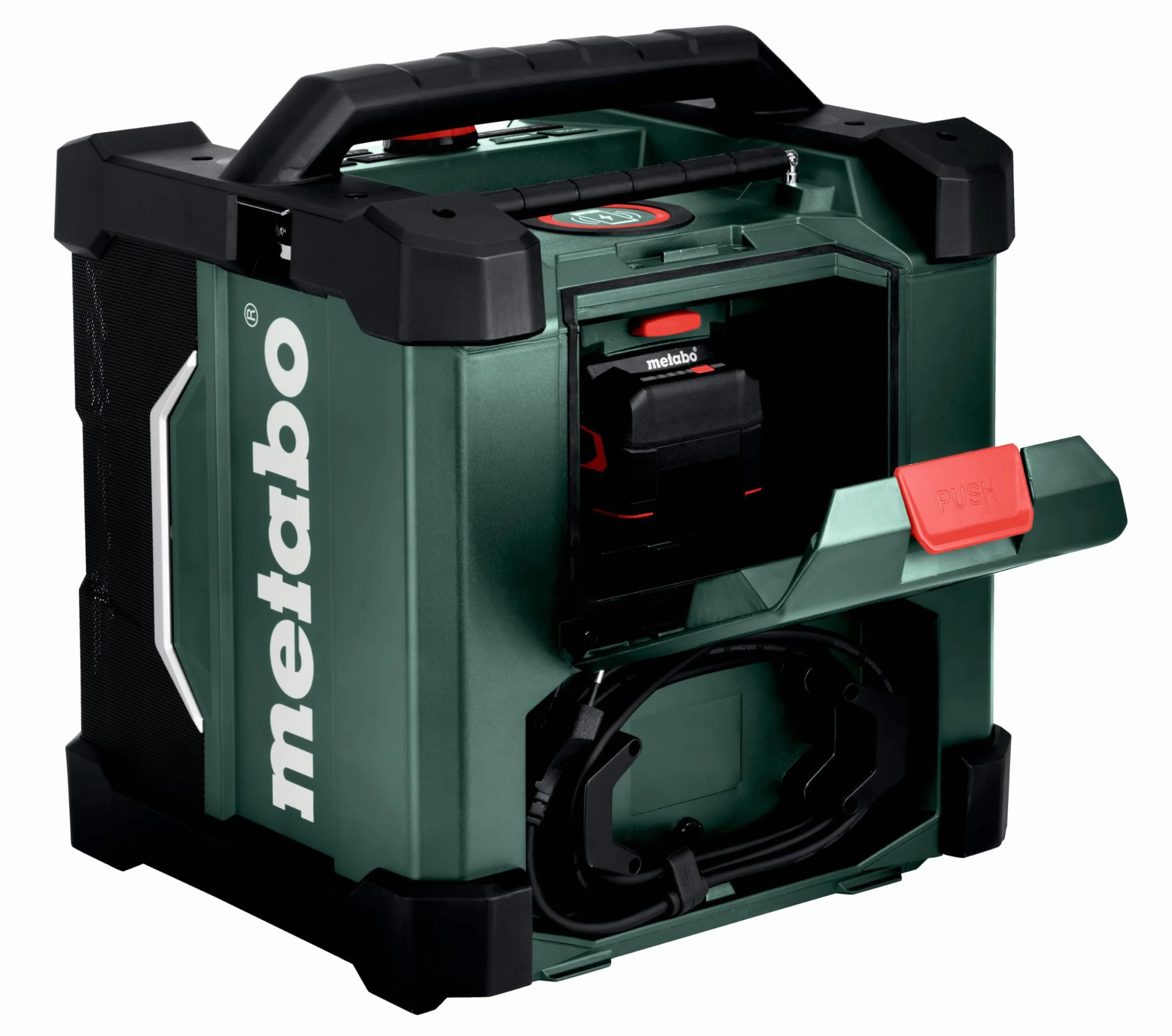 Metabo Radio de construcción con batería RC 12-18 32 W BT Dab+, 18 V, con Bluetooth y AUX, Clase de protección IP 54, Radio 600779850