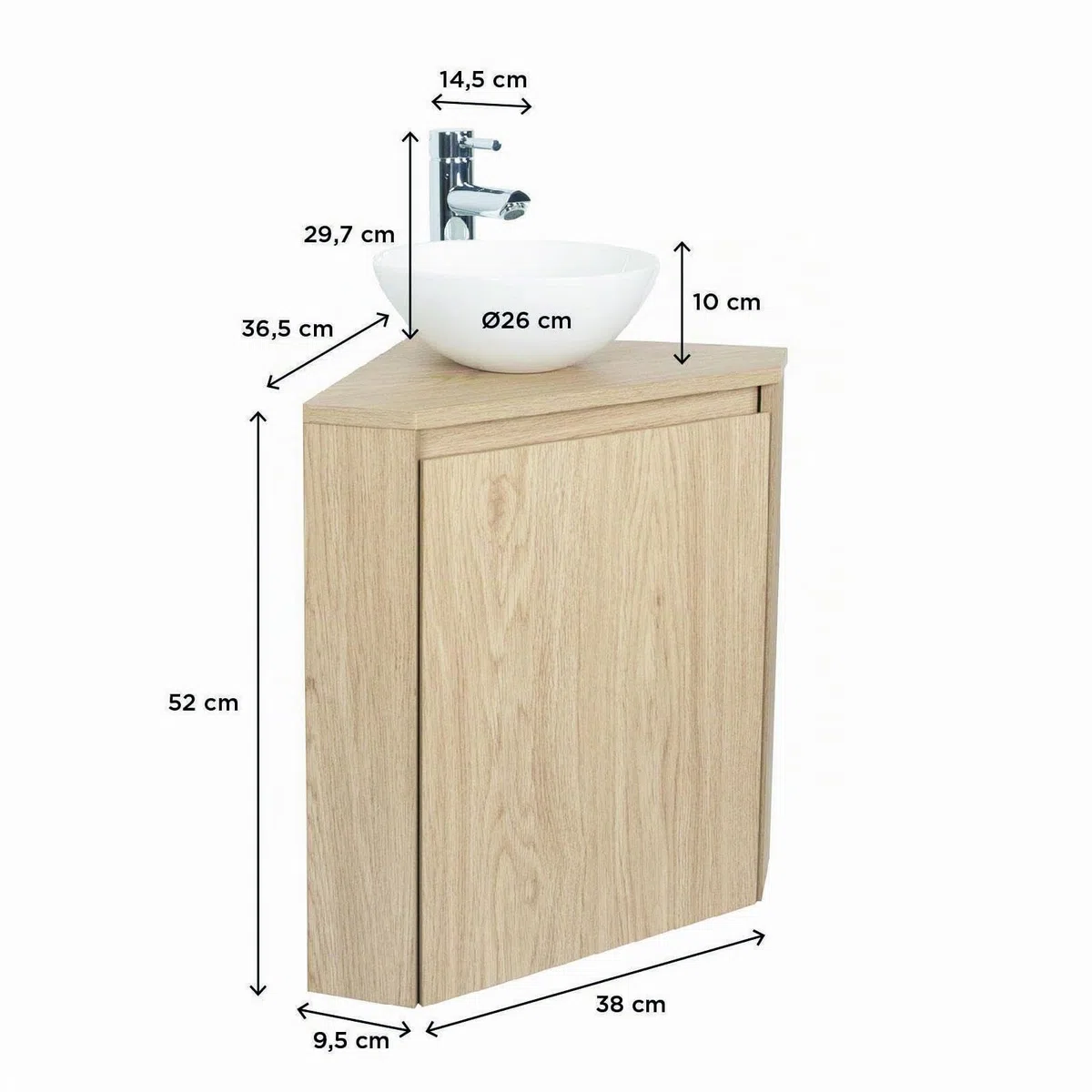 Sorrento - Mueble para lavadora esquinero y lavabo