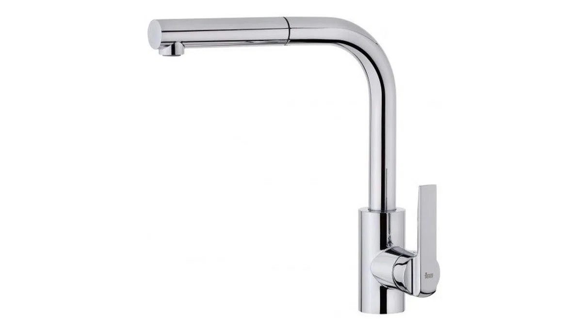 Teka Grifo de Cocina IN 938 – Grifo Cromado con Boquilla Extraíble, Diseño Elegante y Funcional, Color Gris