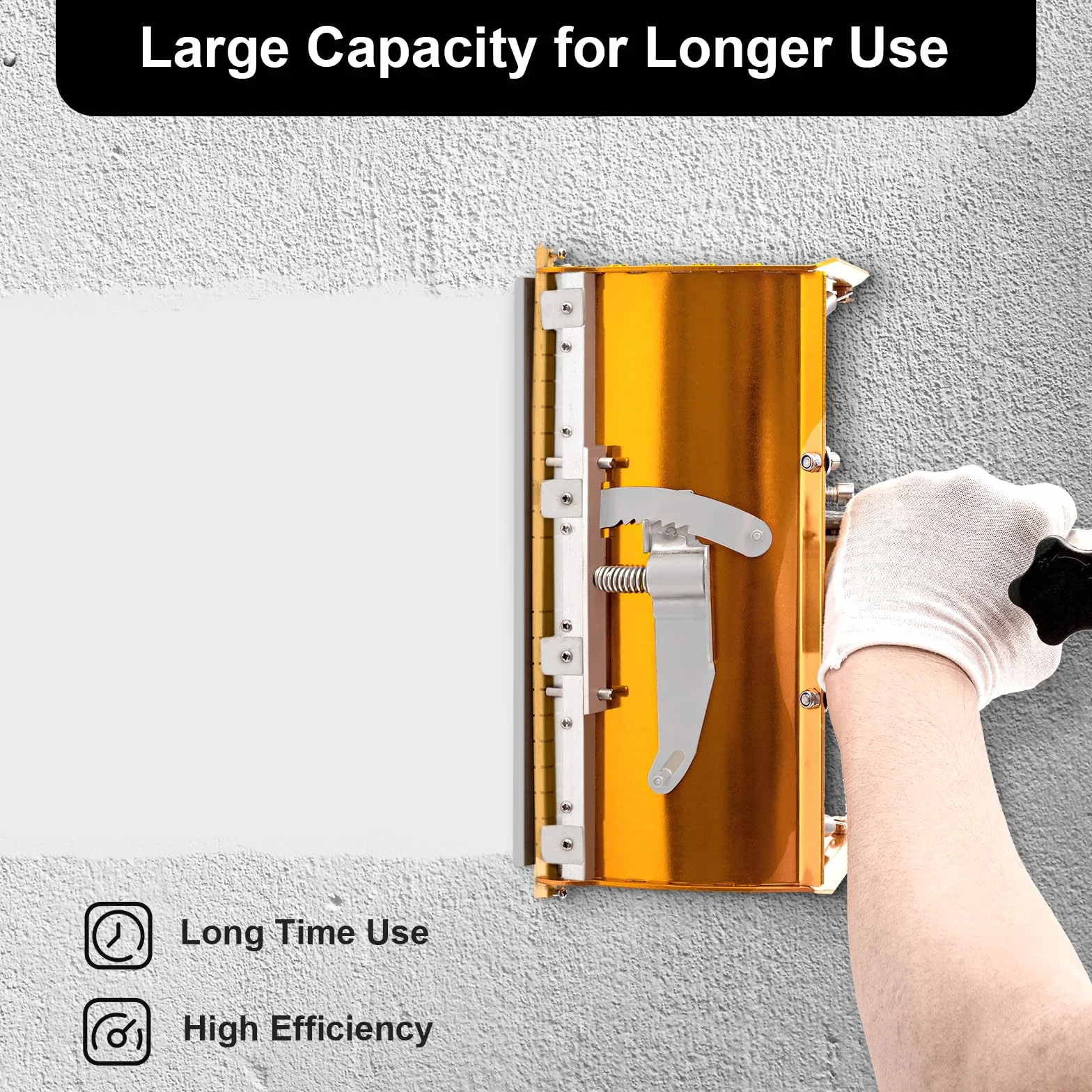 9.8 "Drywall Taping plana de acabado Set Paleta de Paneles de Yeso Drywall, paleta nivelación herramienta 40''- 63.8'' Herramientas de Acabado Plano con Mango Extensible