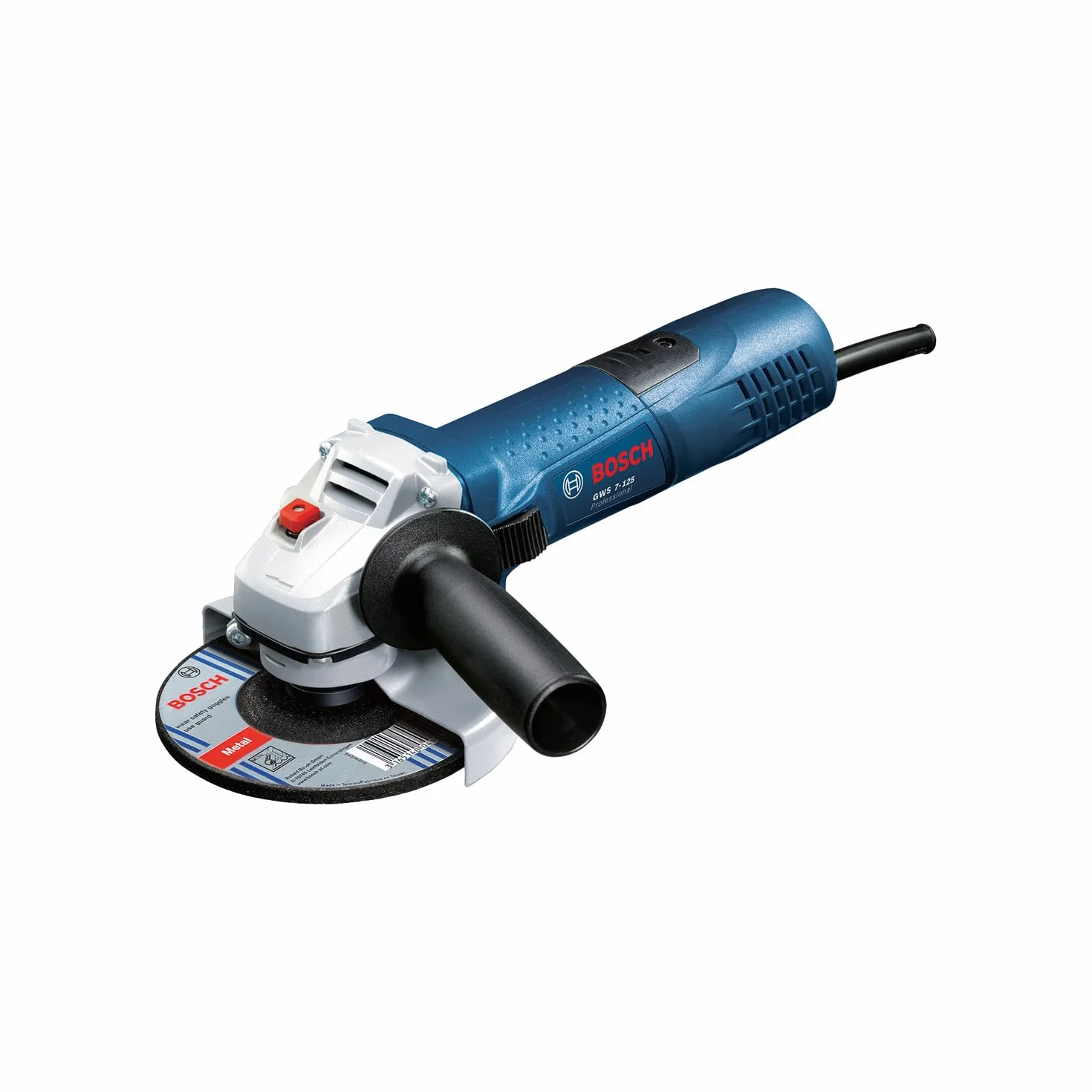 Bosch Professional amoladora angular GWS 7-125 (Ø de disco 125 mm, potencia 720 W, incl. empuñadura auxiliar, brida, cubierta protectora, tuerca de apriete, llave de dos agujeros)