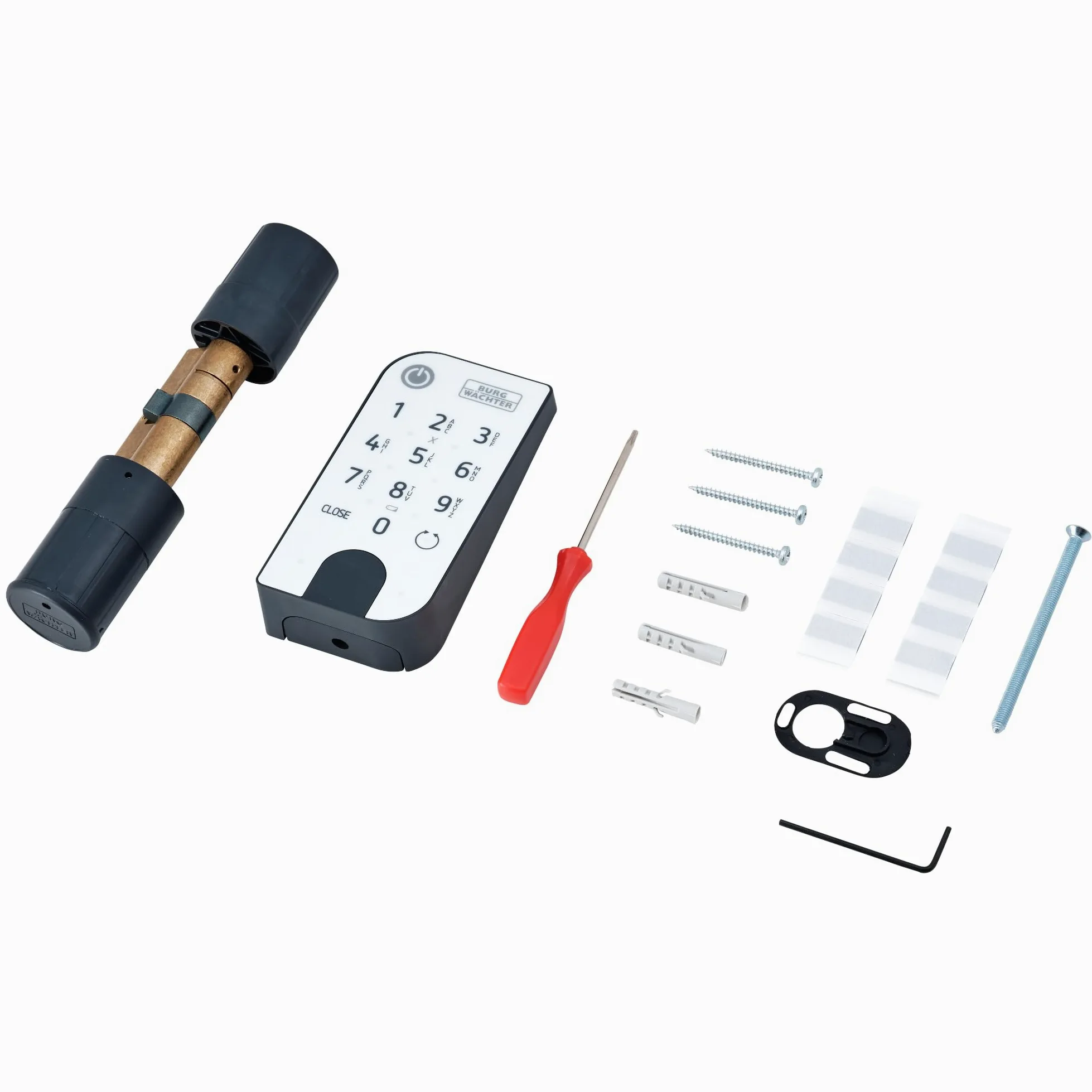 BURG-WÄCHTER Cerradura electrónica de seguridad para puertas de entrada secuENTRY, funcionamiento con código numérico, app o llave electrónica, incl. cilindro, Entry Home 2.0