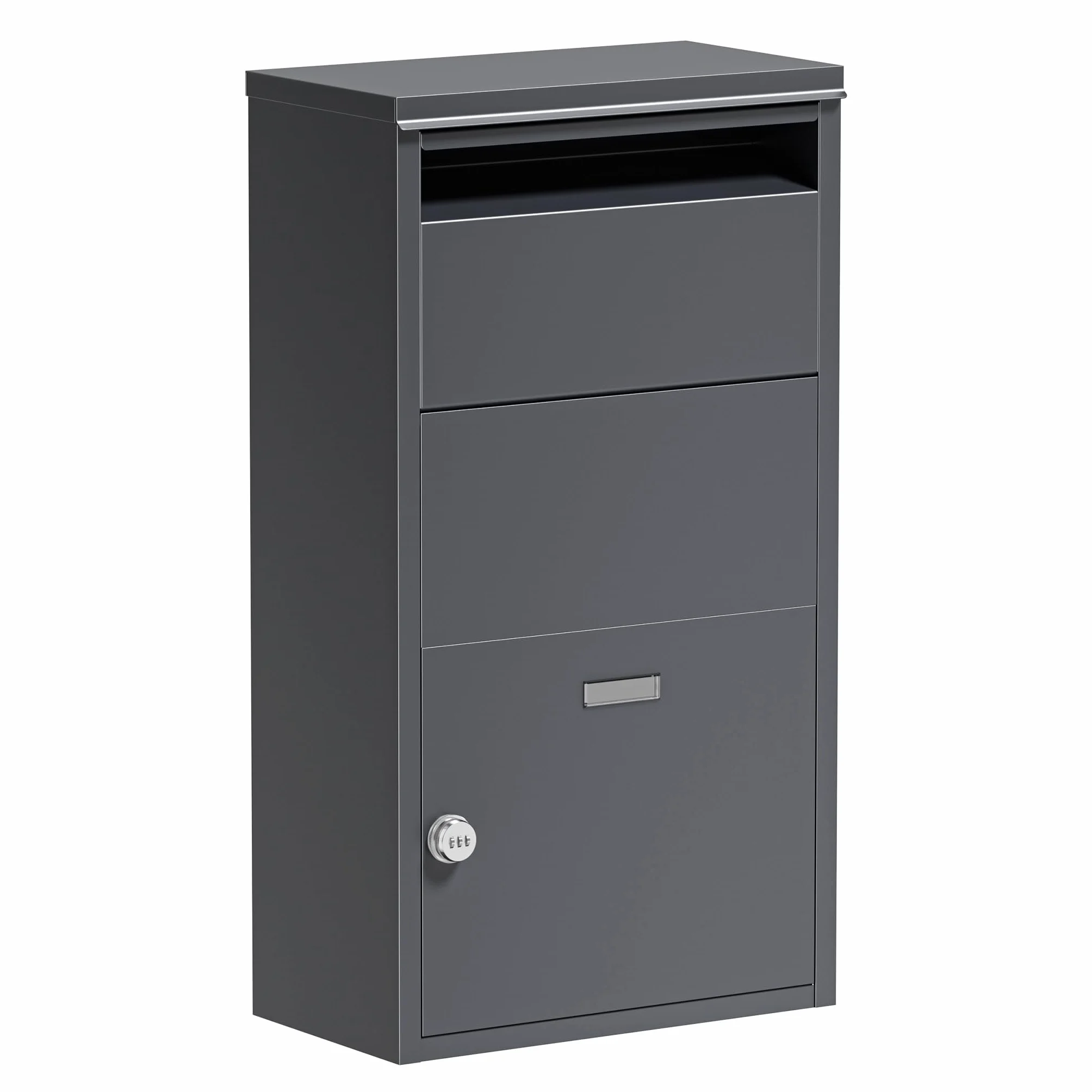 Wiltec Buzón para Paquetes Antracita 410 x 220 x 750 mm, buzón para Paquetes doméstico, recepción privada de Paquetes y Paquetes pequeños, buzón de Acero