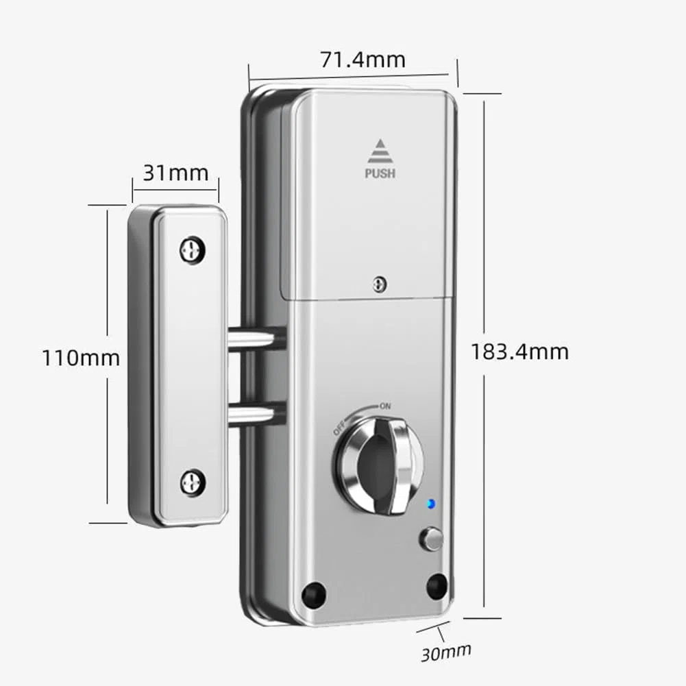 Cerradura de puerta invisible inteligente para Tuya - Cerradura de puerta invisible de madera con aplicación para el hogar, hotel, oficina (cerradura para tuya plateada)