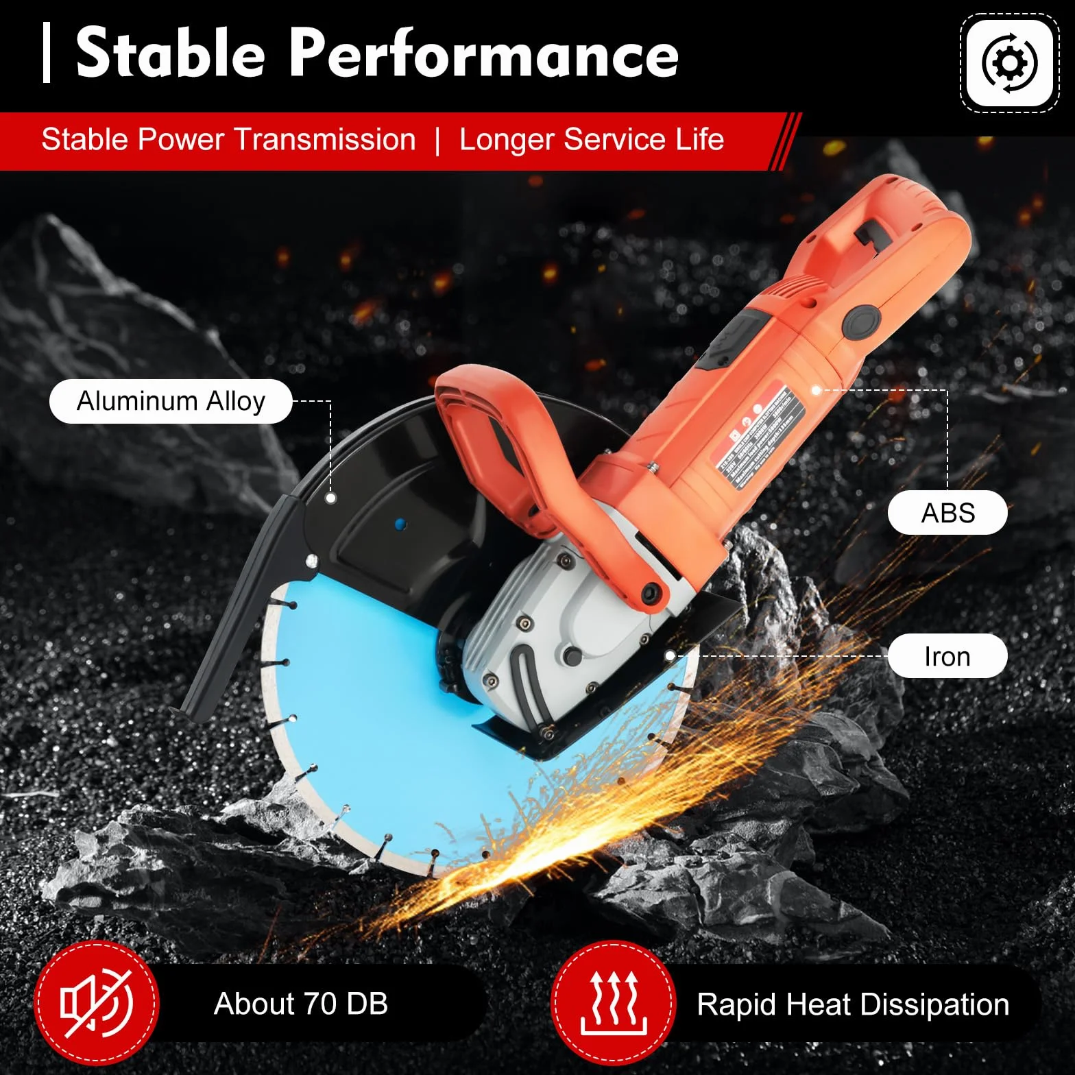 Sierra de hormigón eléctrica de 220 V, 3000 W, 3800 rpm, fresadora de pared, sin polvo, con hoja de diamante de 350 mm, ideal para fábricas, talleres, hogares, carpintería y bricolaje