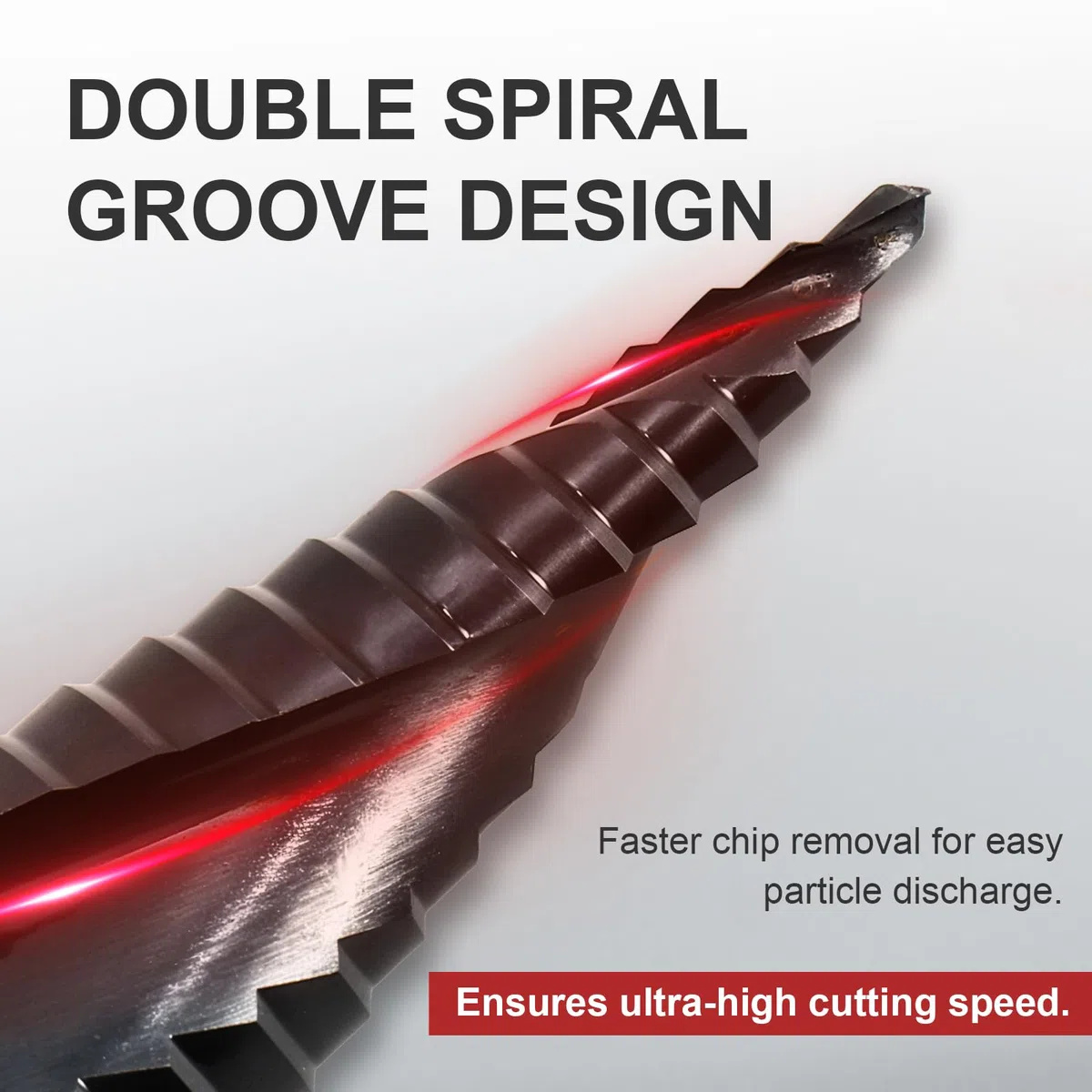 Broca Escalonada para Metal Ø 4-32mm, HSS M42 Broca Conica TiAlN Cobalto, con Vástago Hexagonal, Profesional 15 Pasos Doble Espiral Brocas para Acero Inoxidable, Metal Duro, Madera, Plástico