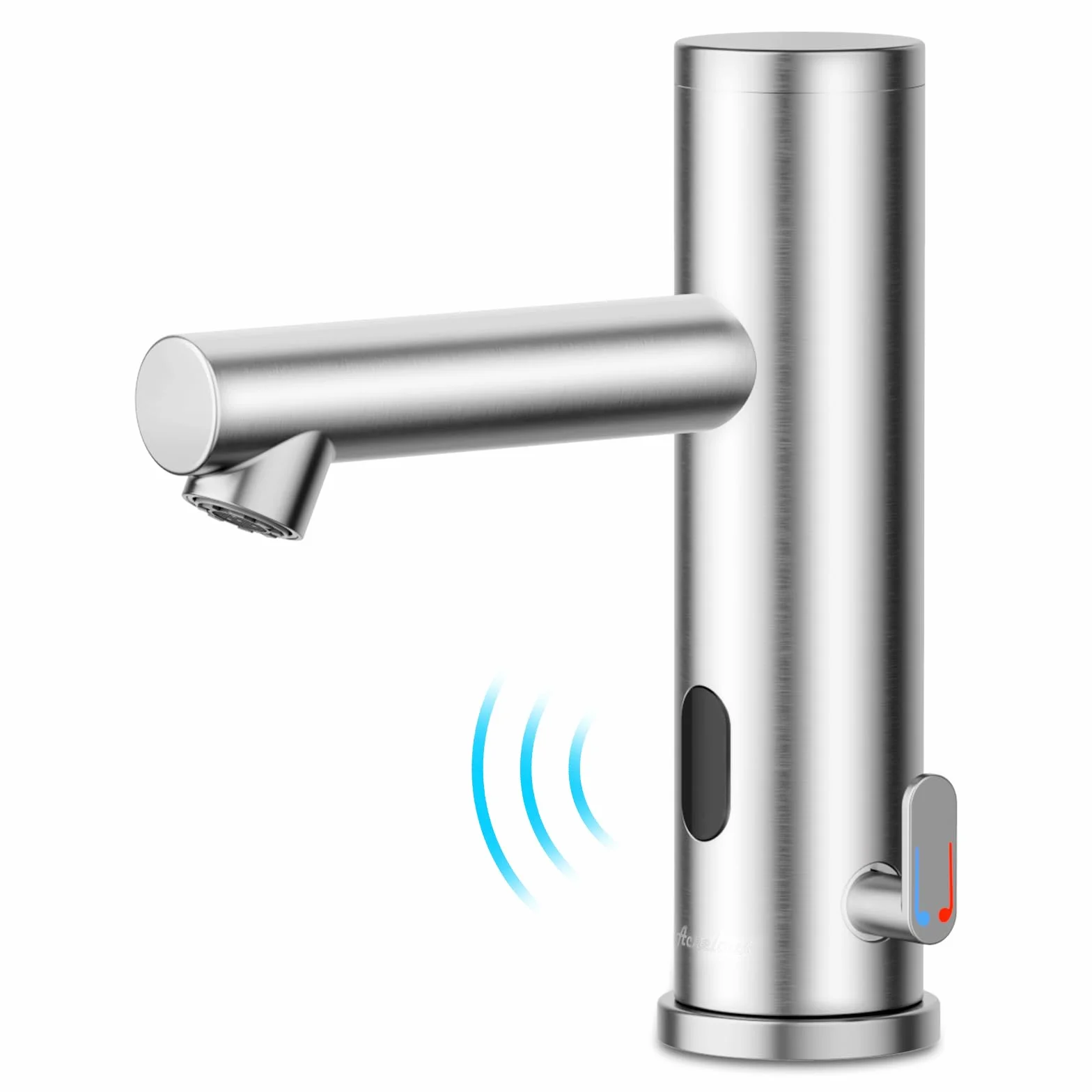 Achelous Grifo de lavabo automático Touchless de acero inoxidable, grifo de lavabo con sensor infrarrojo manos libres con control de temperatura