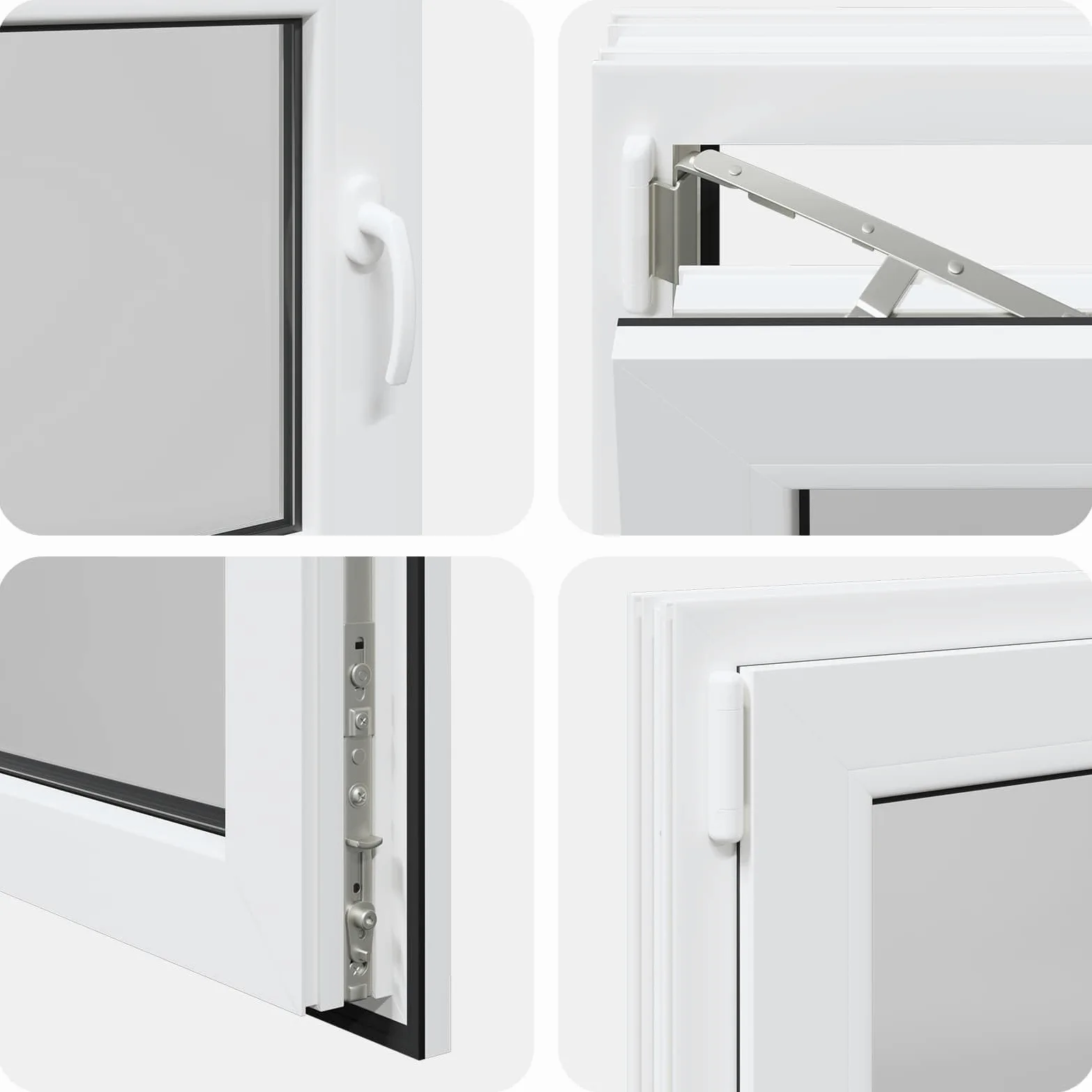 vidaXL Ventana de sótano RISOR 80 x 50 cm PVC y Vidrio Blanco, Sótano, Aislante Térmico Moderno y Duradero para Ventanas Eficientes, Accesorios de Vidrio PVC Aislantes