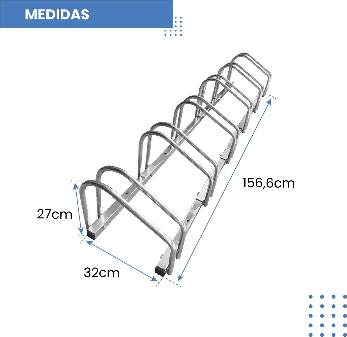 ADO - Rack – Aparcamiento para estacionar 6 Bicicletas en Suelo o Pared | Soporte para aparcar la bicicleta en acero galvanizado (12 bicicletas)