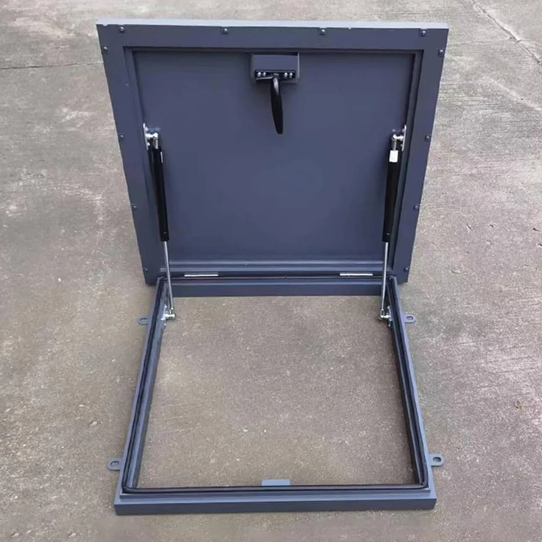100 95 90 85 80 75 70 65 60 55 CM Tapa De Salida De Techo, Cubierta De Tragaluz De ático, Acceso a Pozo De Metal Resistente a La Intemperie, Tapas De Escotilla De Escape,70×70cm
