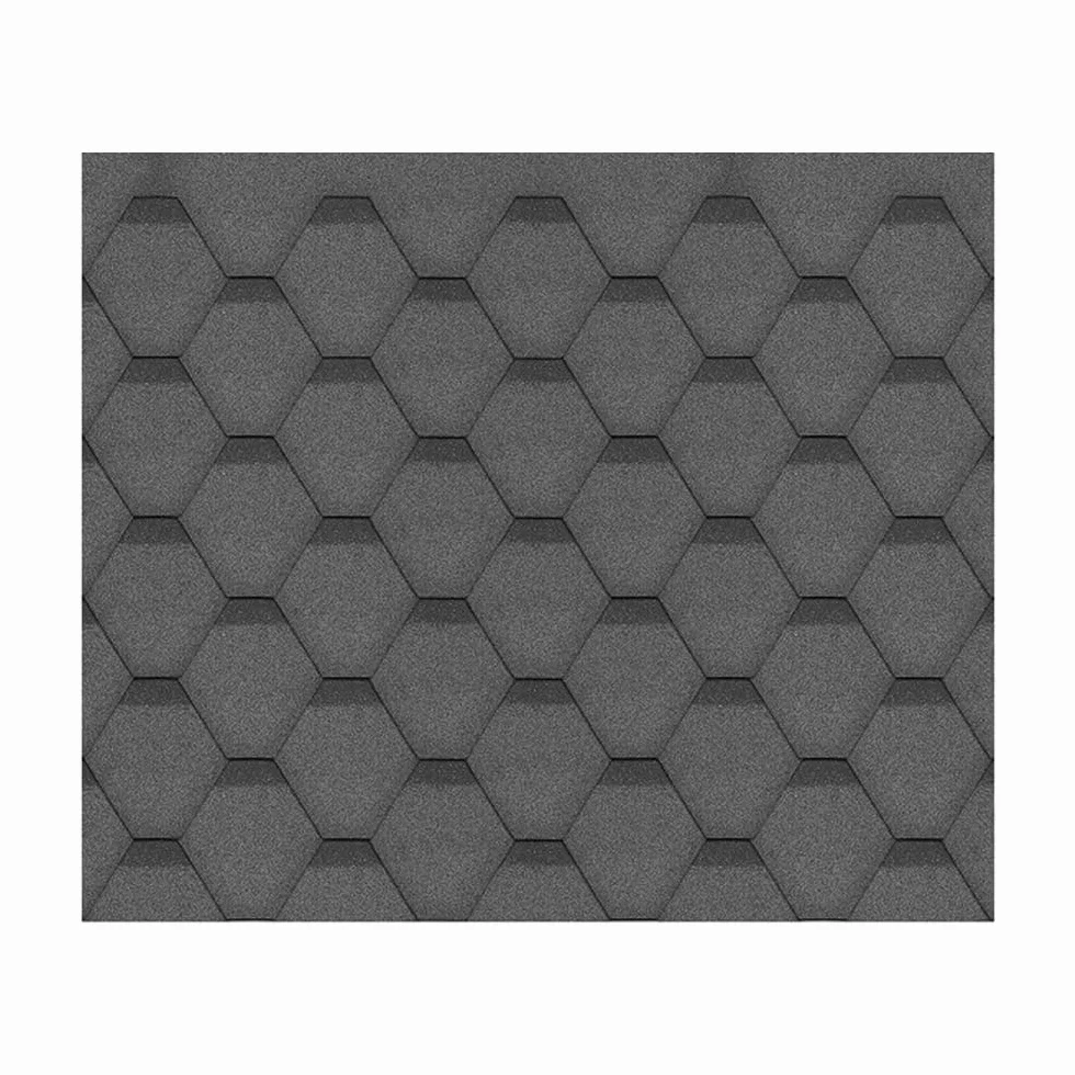 Kit de tejas bituminosas Hexagonal Rock H367BLACK de color negro - la techumbre bituminosa para la casa rural, Timbela M367