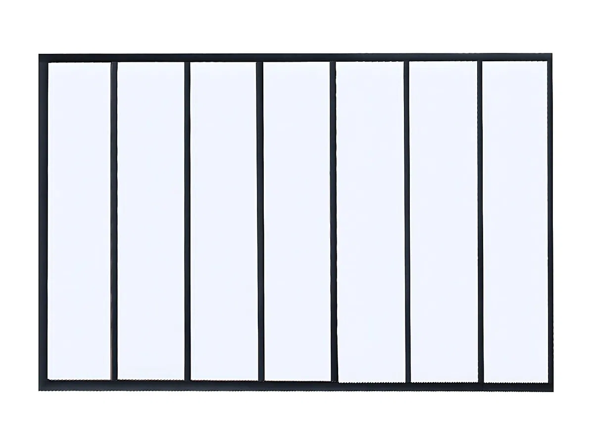 Venta-Unica - Cristalera Tipo Taller de Aluminio termolacado - 210x105 cm - Negro - Bayview