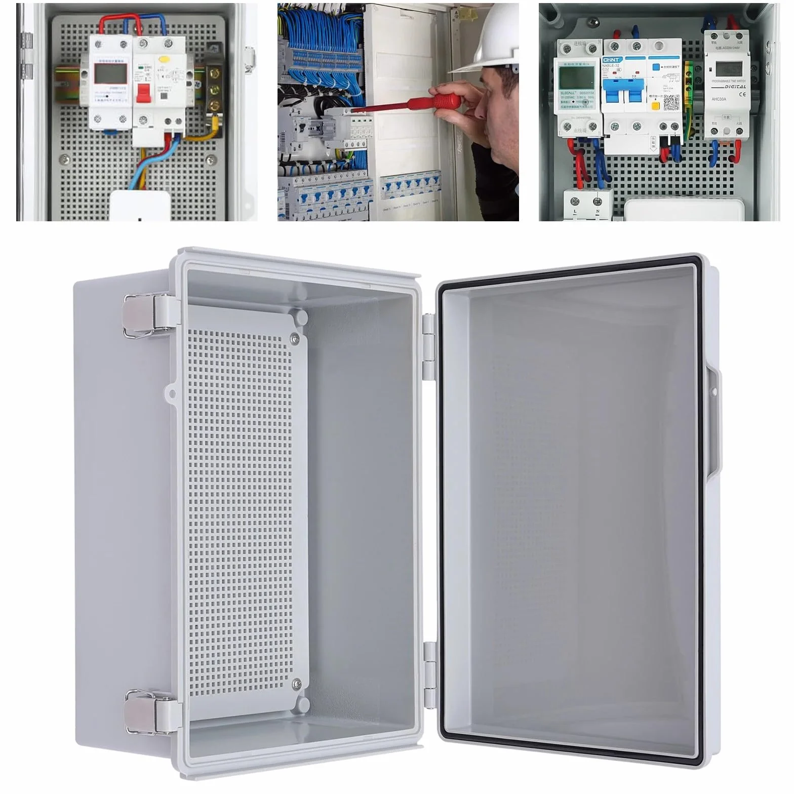 NEWFUN Cuadro Electrico, Armario Electrico IP66, Armario de Distribución Exterior con Accesorios de Montaje en Pared (400 * 300 * 170)